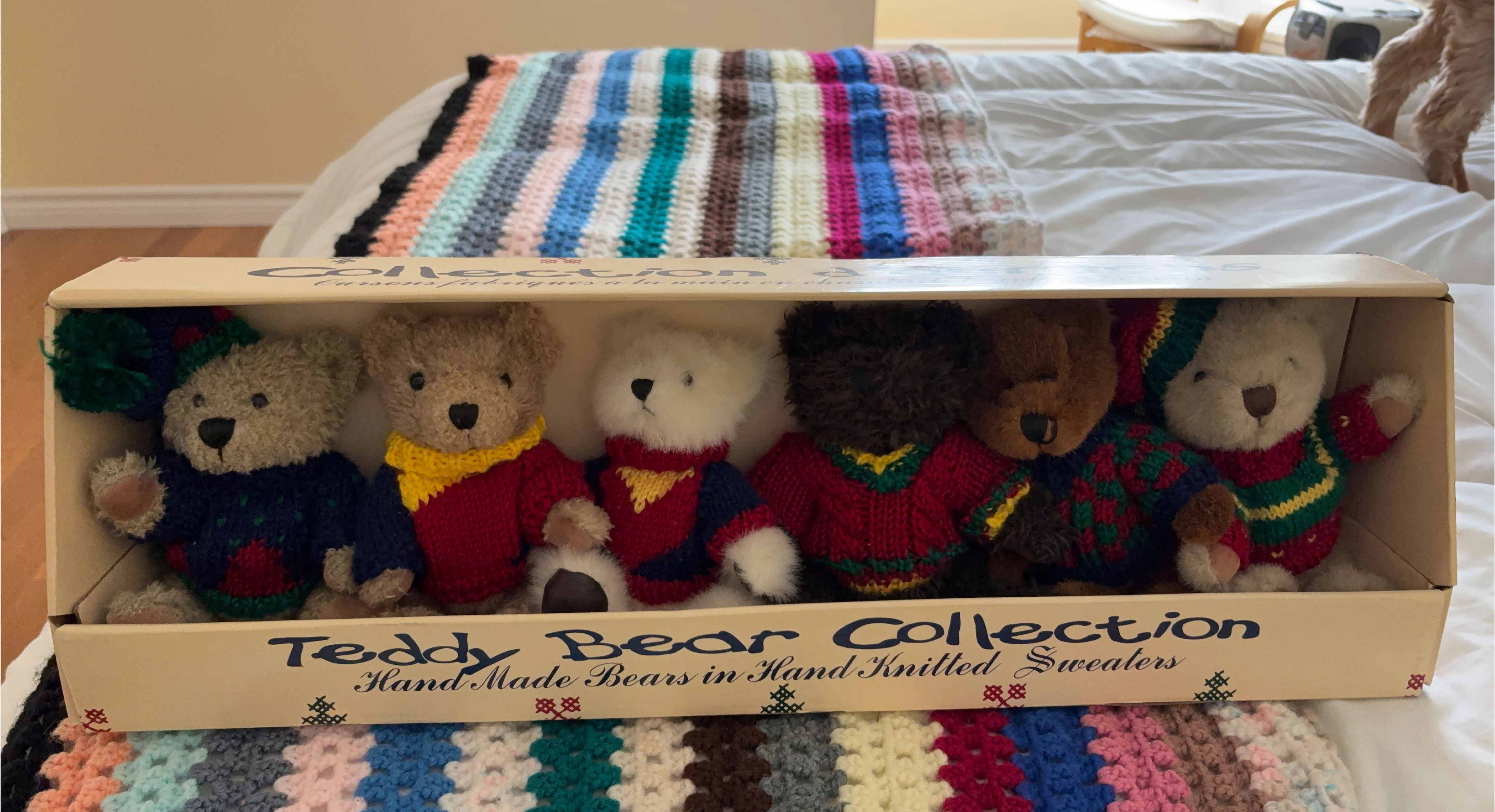 Teddy Bear Collection Hand-Made Bears in Hand-Knitted Sweaters