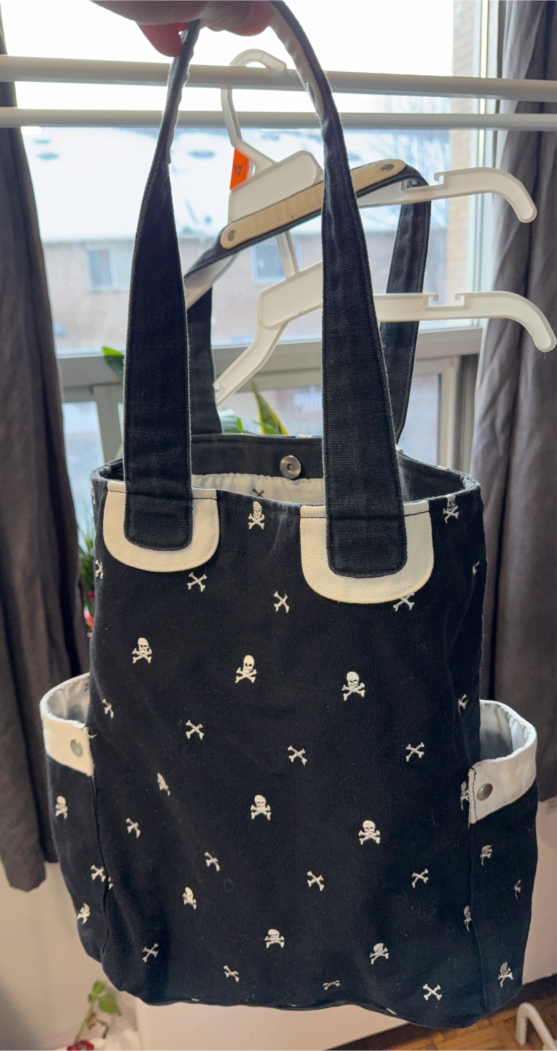 Skull & Crossbones Black Tote Bag