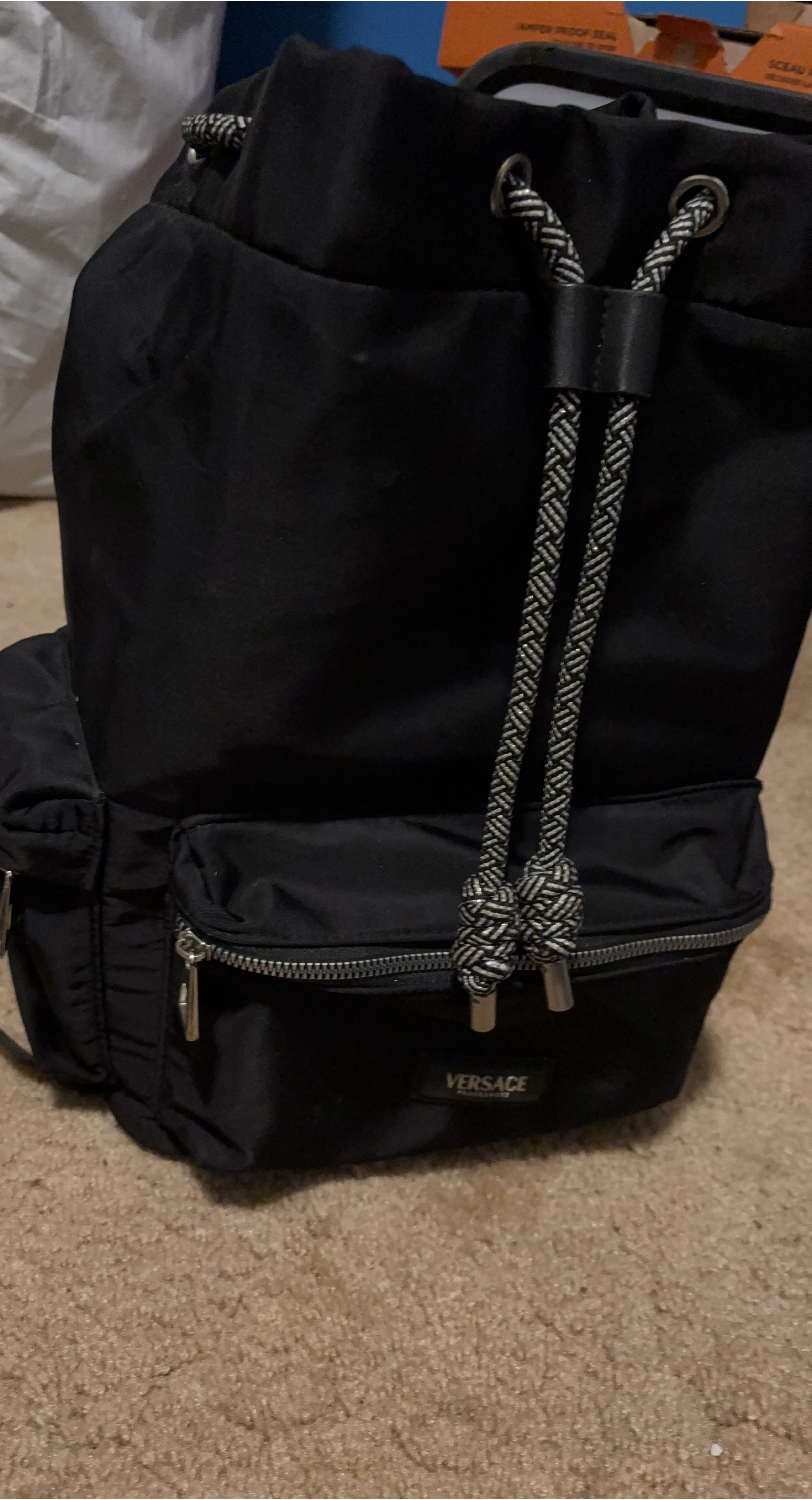 Versace Black Backpack