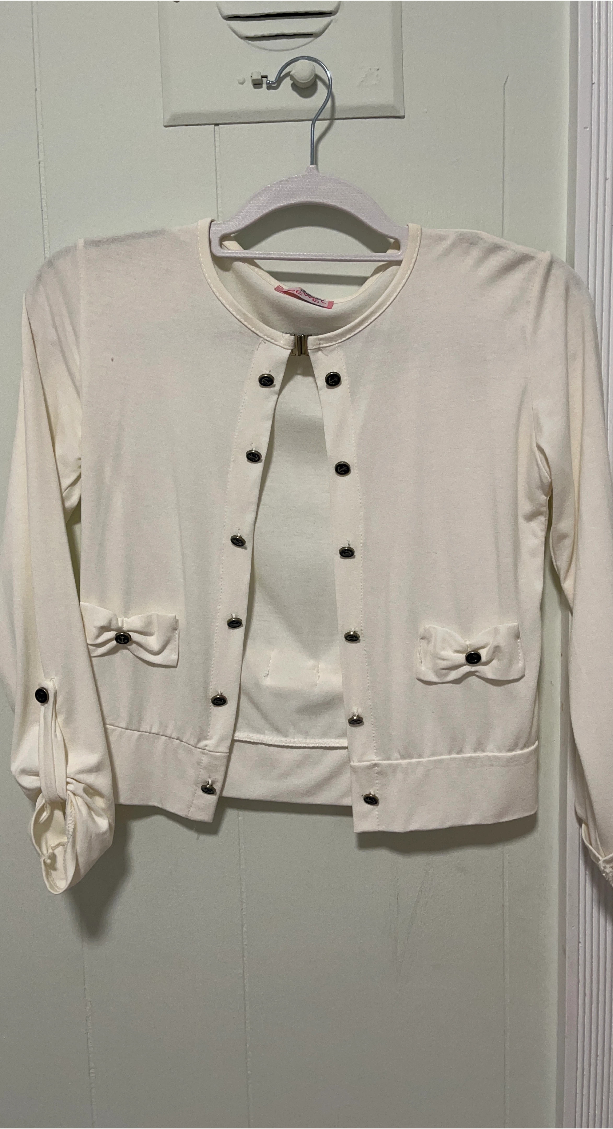 Girls Cream Cardigan