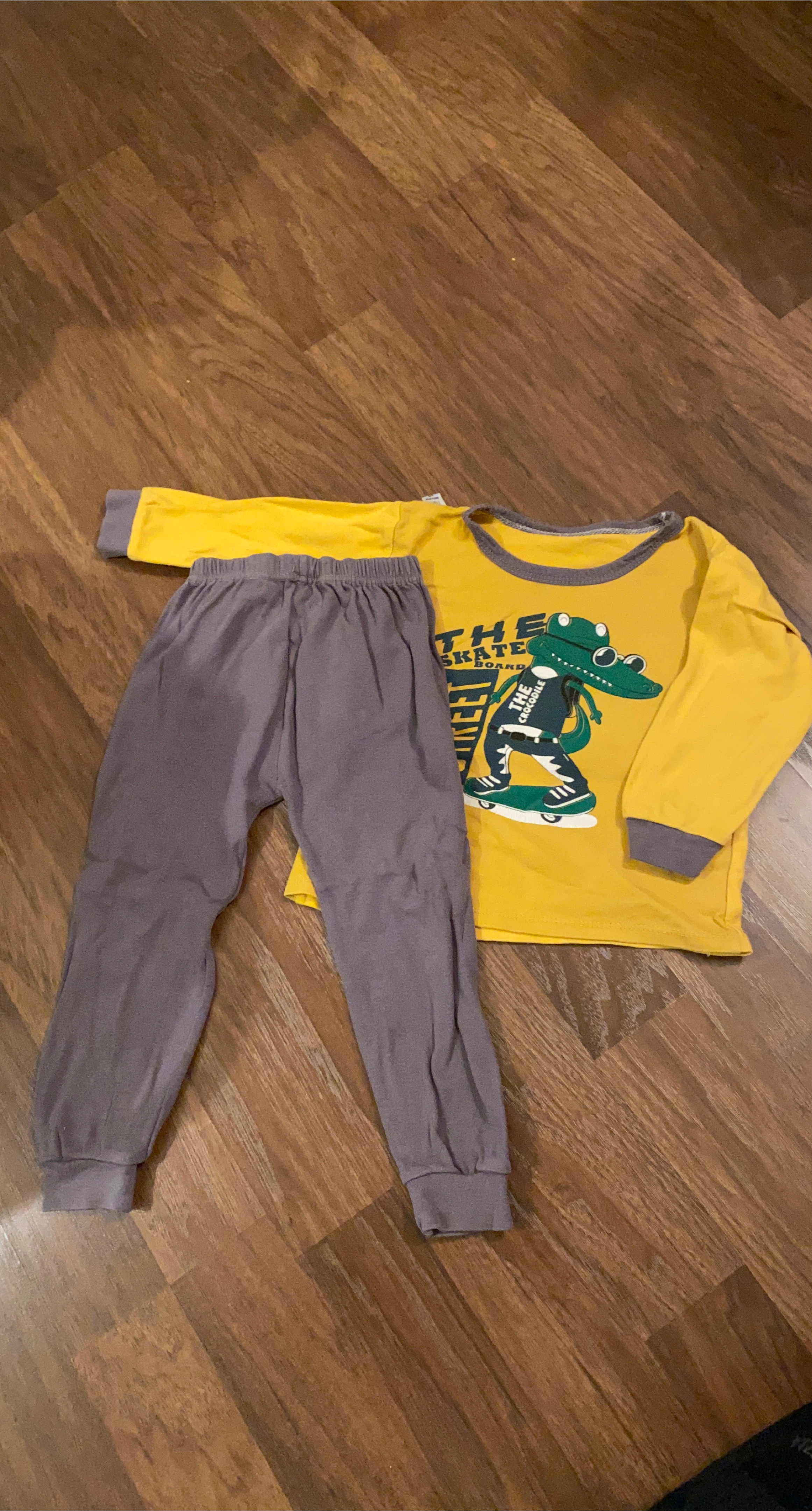 Kids Yellow & Grey Pajama Set