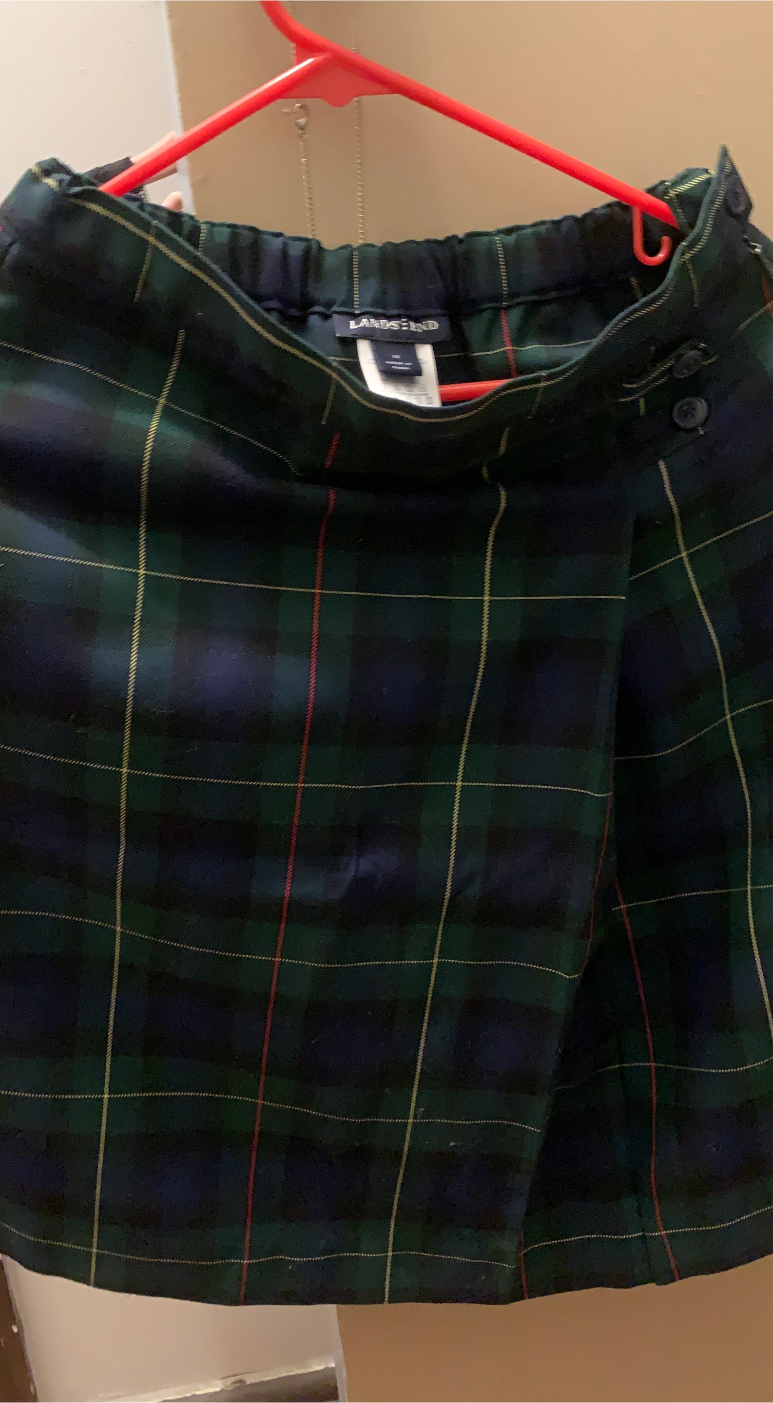 Lands' End Plaid Skirt Size 12