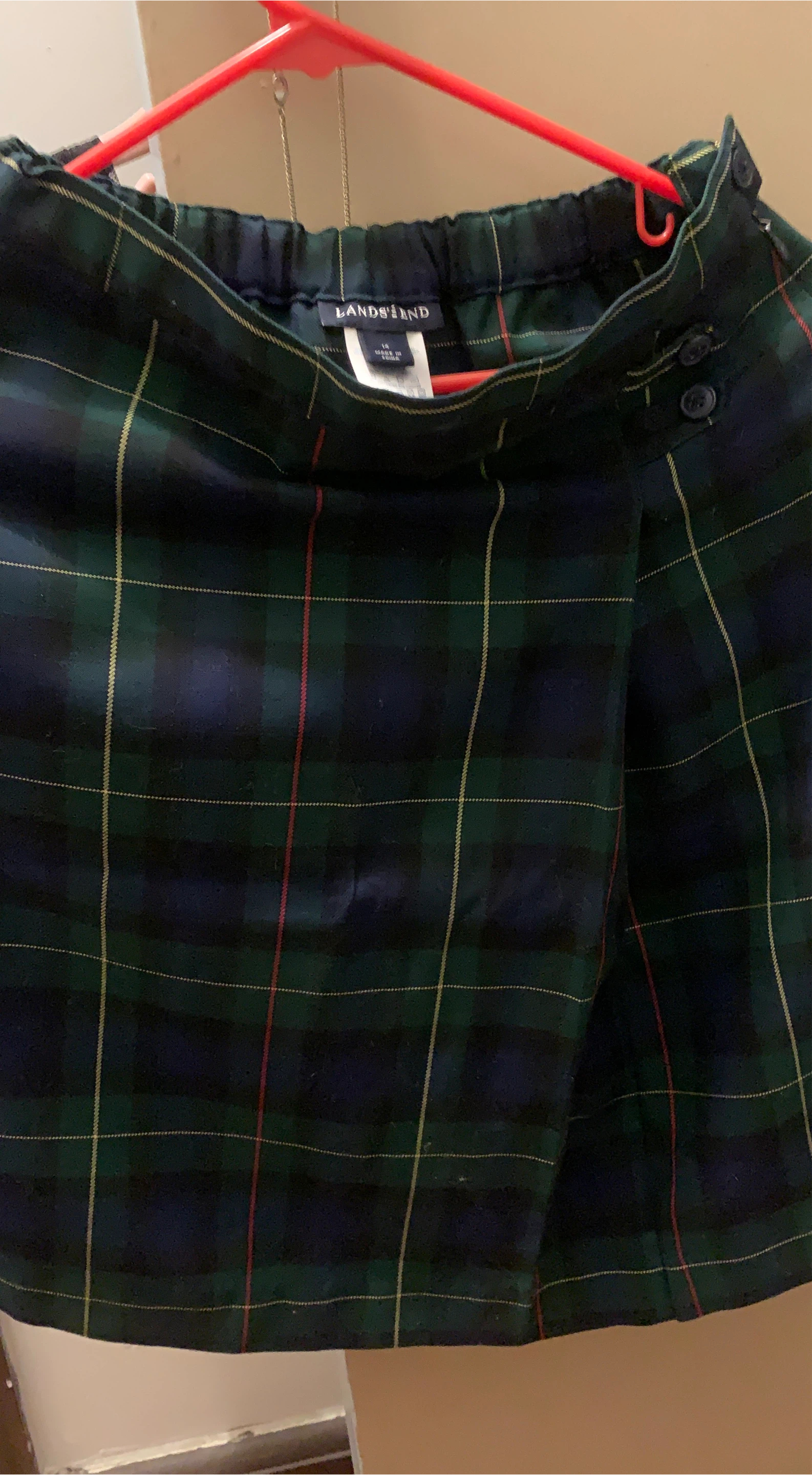 Lands' End Plaid Skirt - Size 14