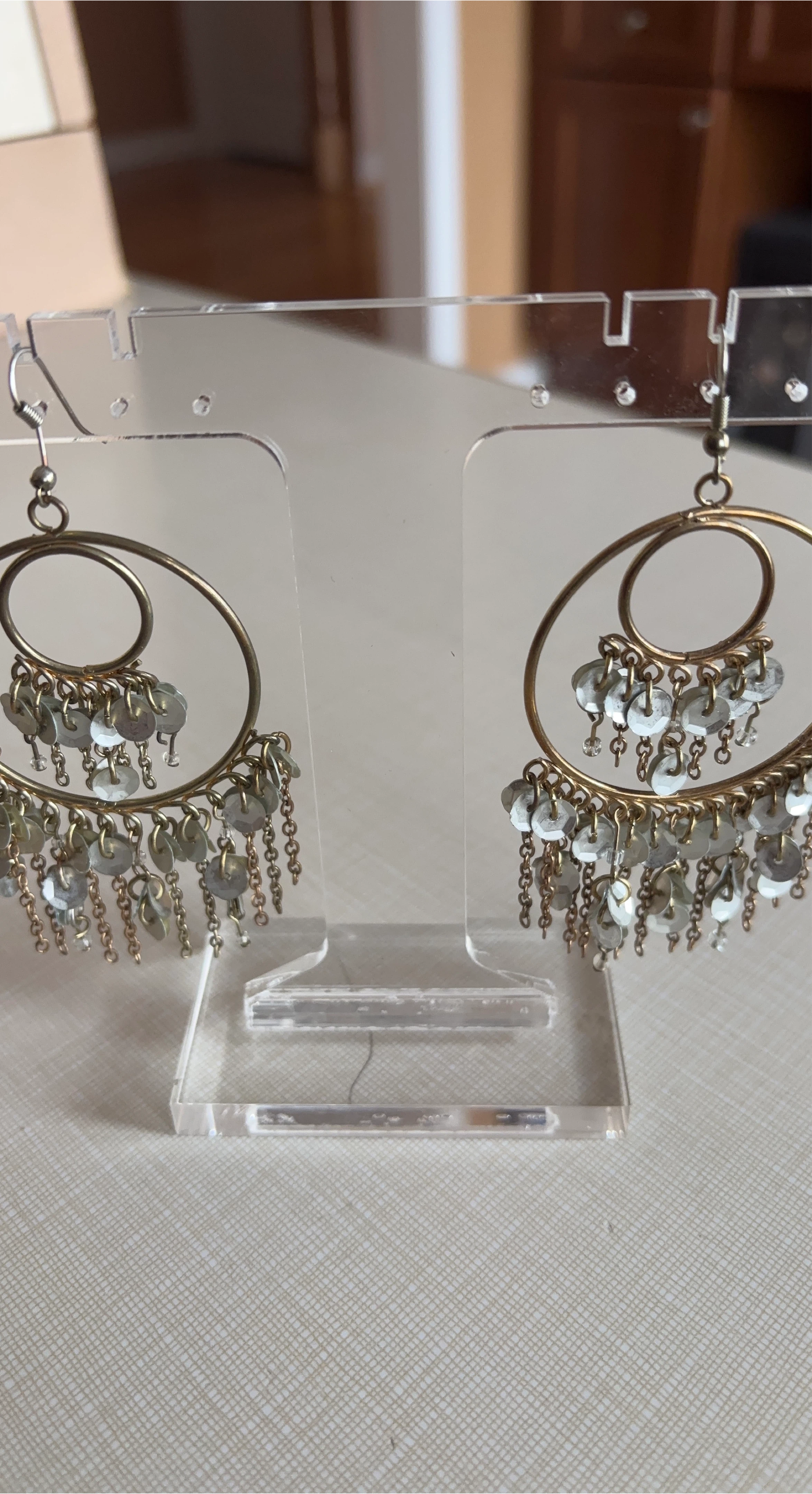 Gold Tone Dangle Earrings