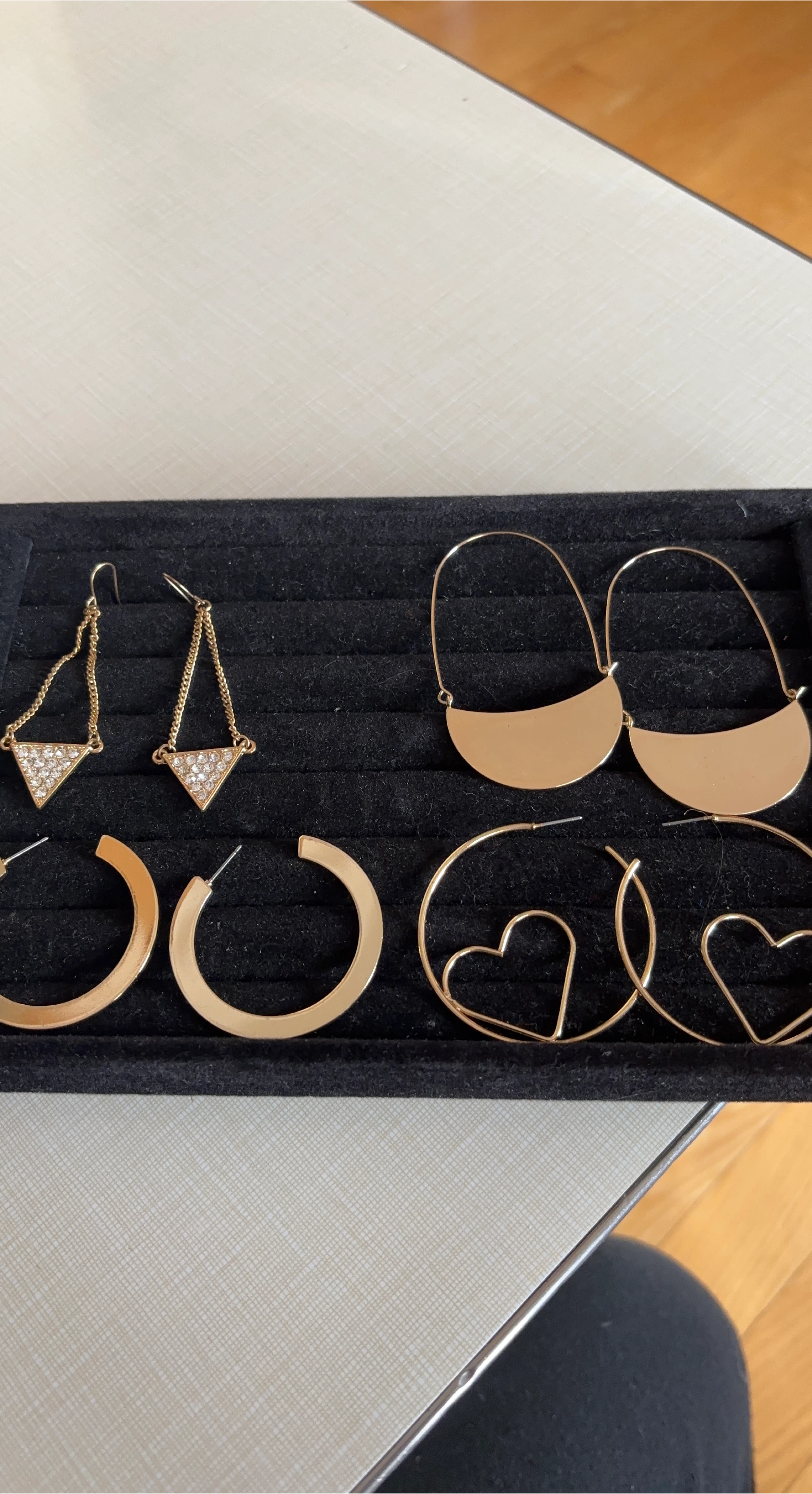 Gold Tone Earrings - 4 Pairs