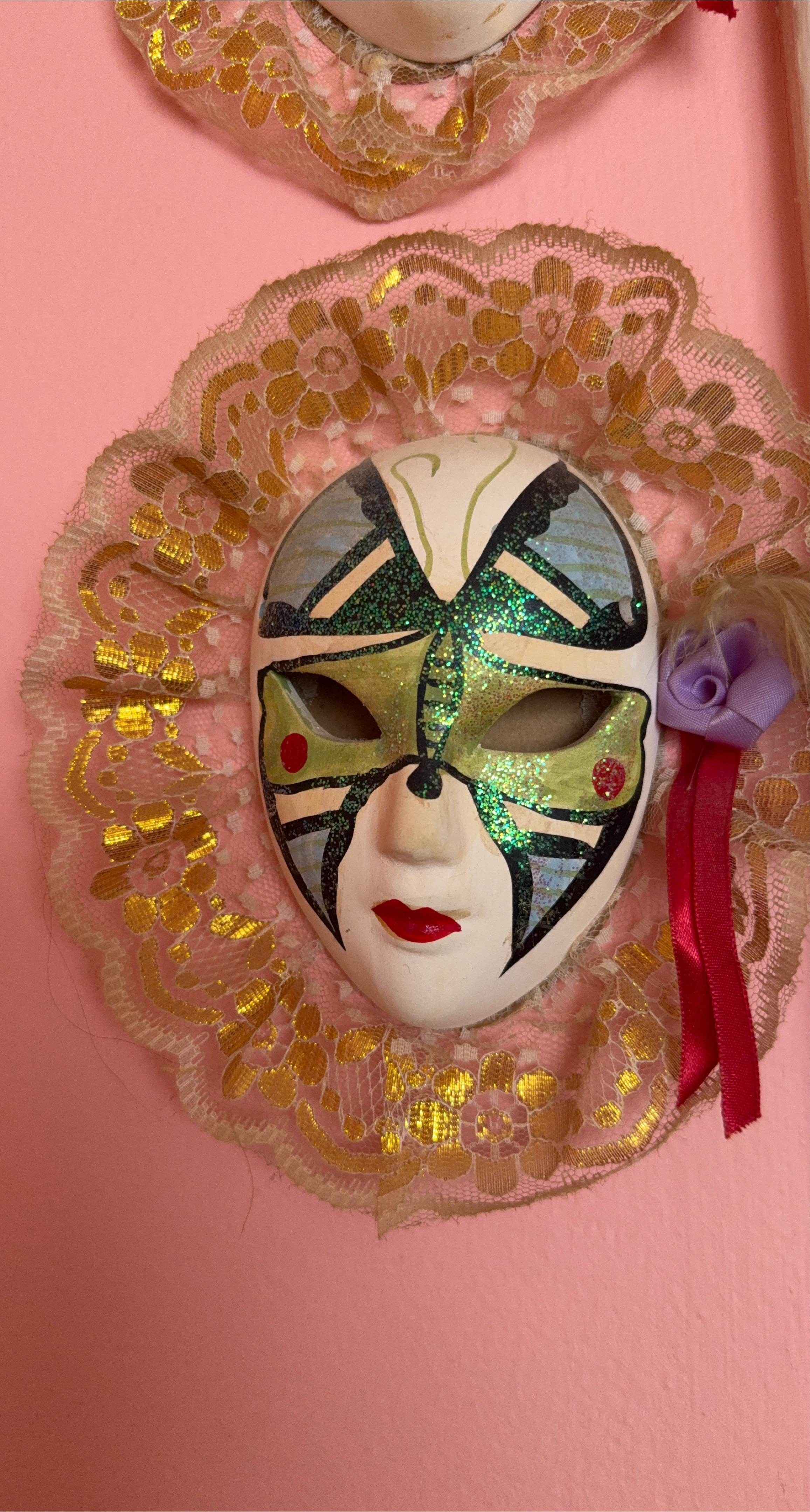 Decorative Butterfly Gypsum Mask with Lace
