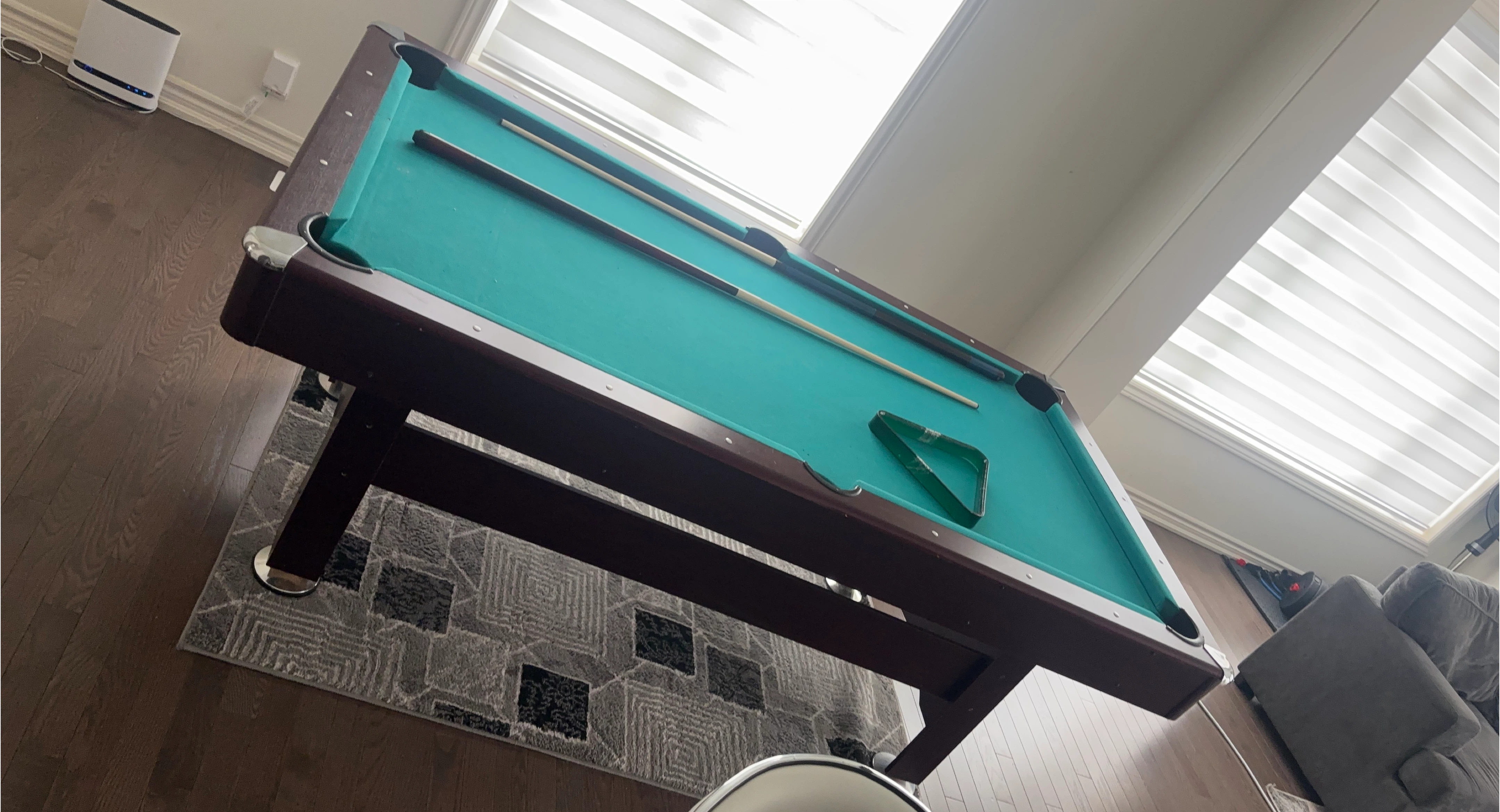 Used Pool Table with Cues & Triangle