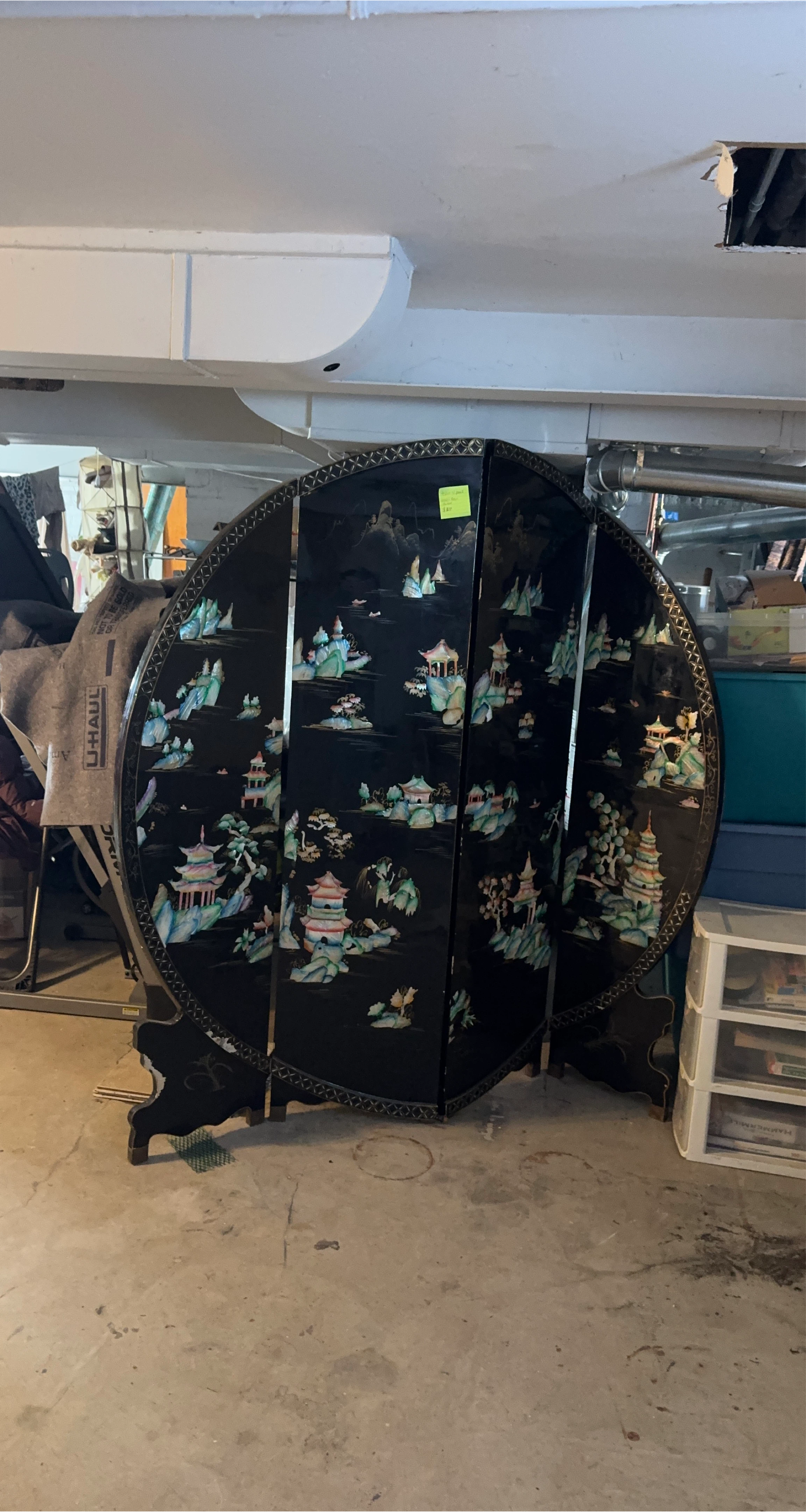 Vintage Asian Style Folding Screen Room Divider