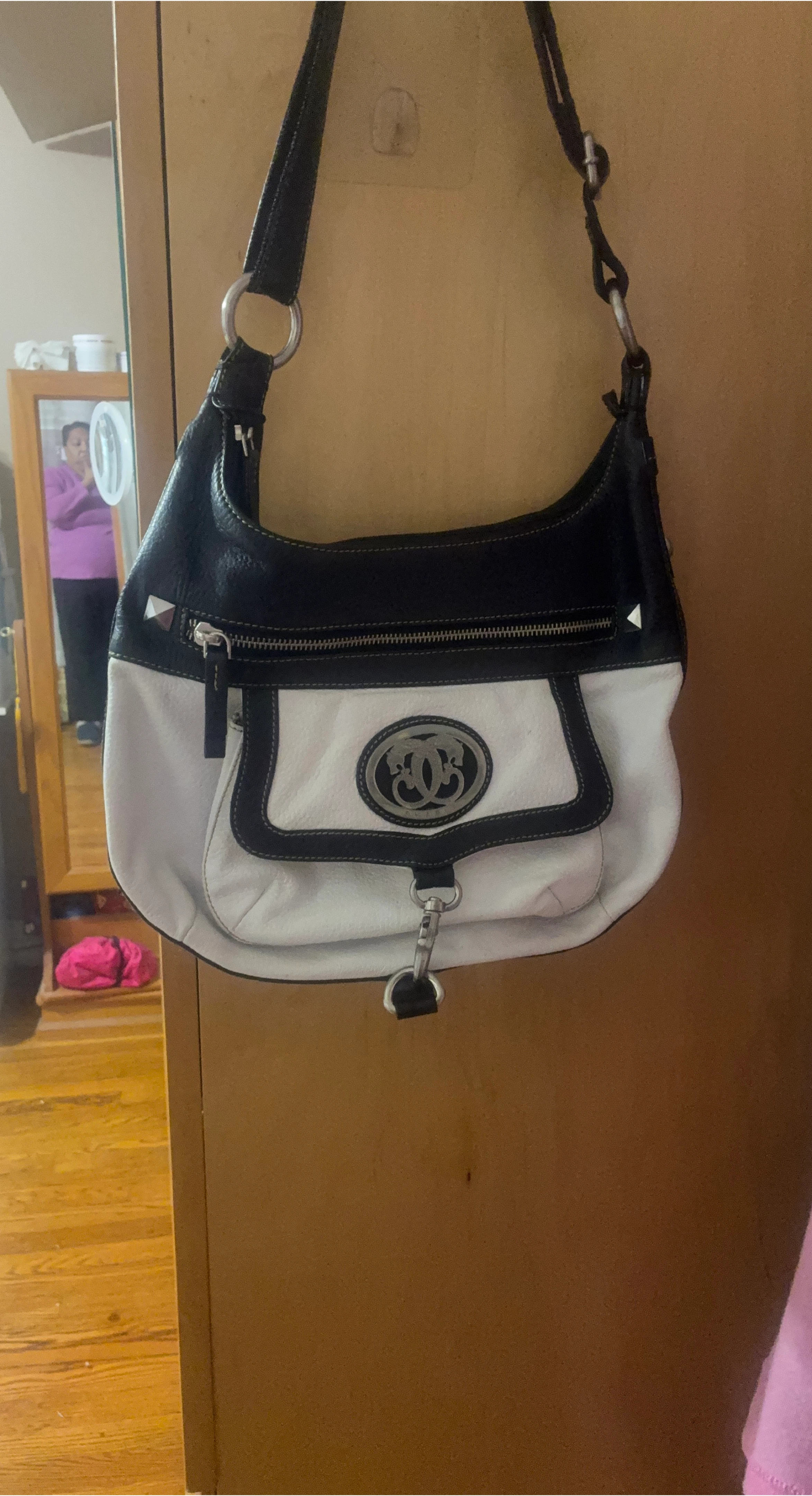 BCBGMAXAZRIA Black & White Hobo Bag