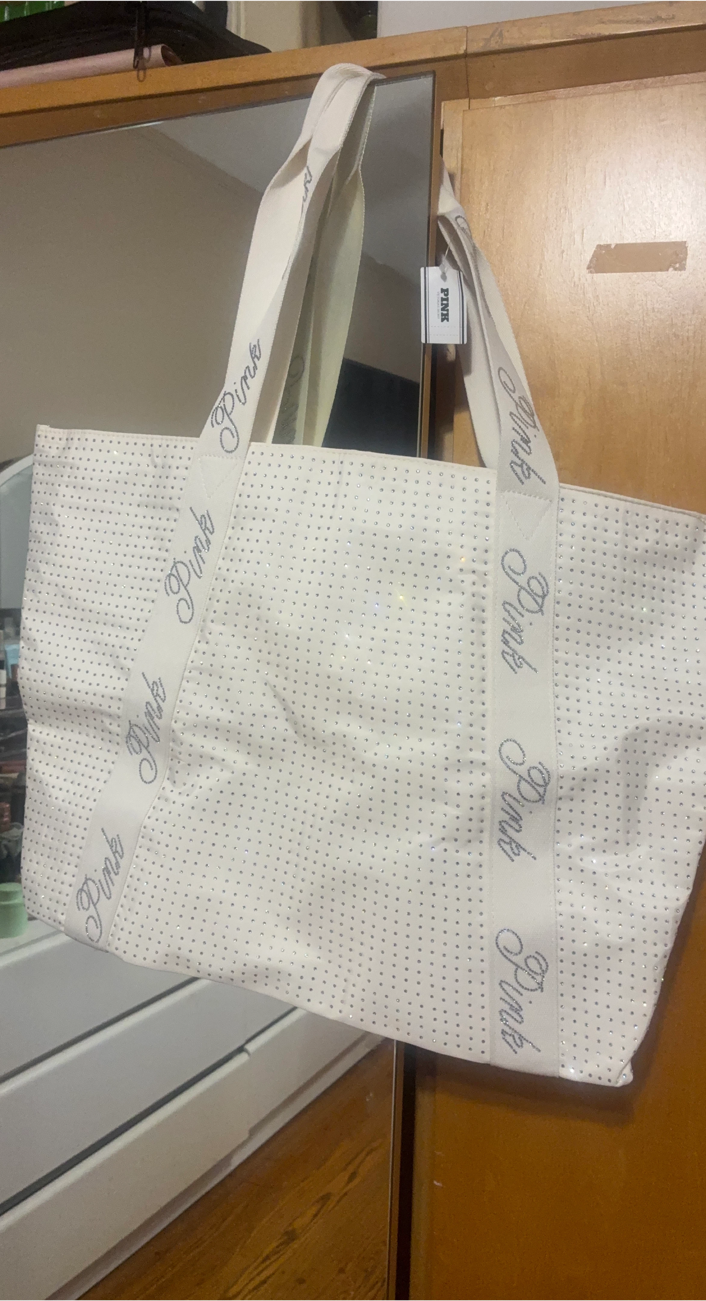 Victoria's Secret PINK White Tote Bag