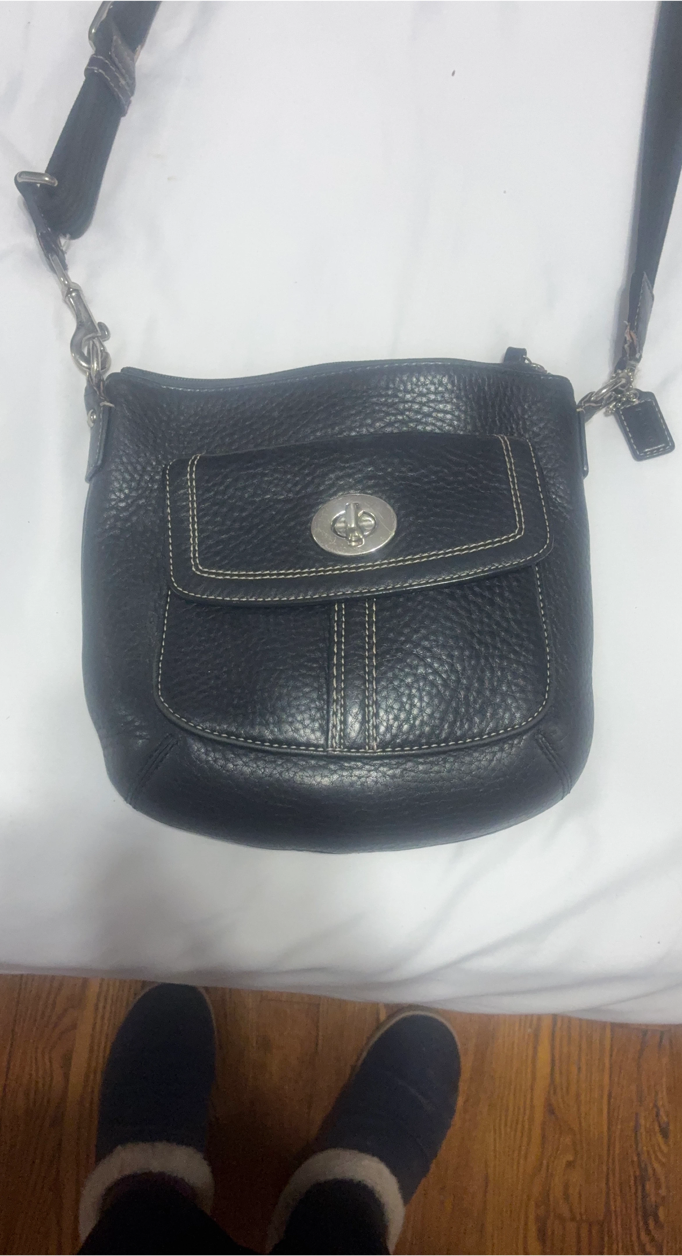 Coach Black Leather Crossbody Bag