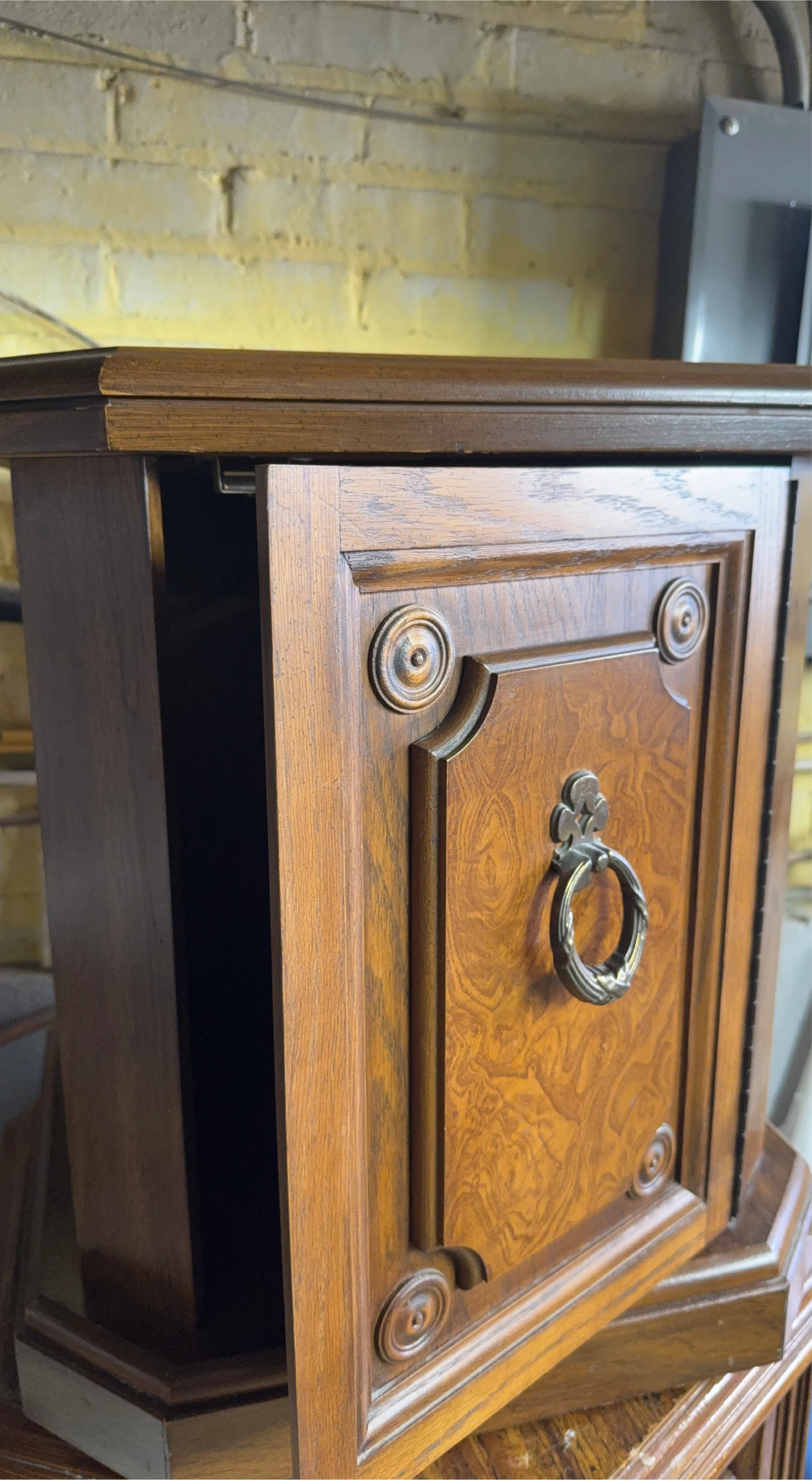 Wooden Side Table with Door