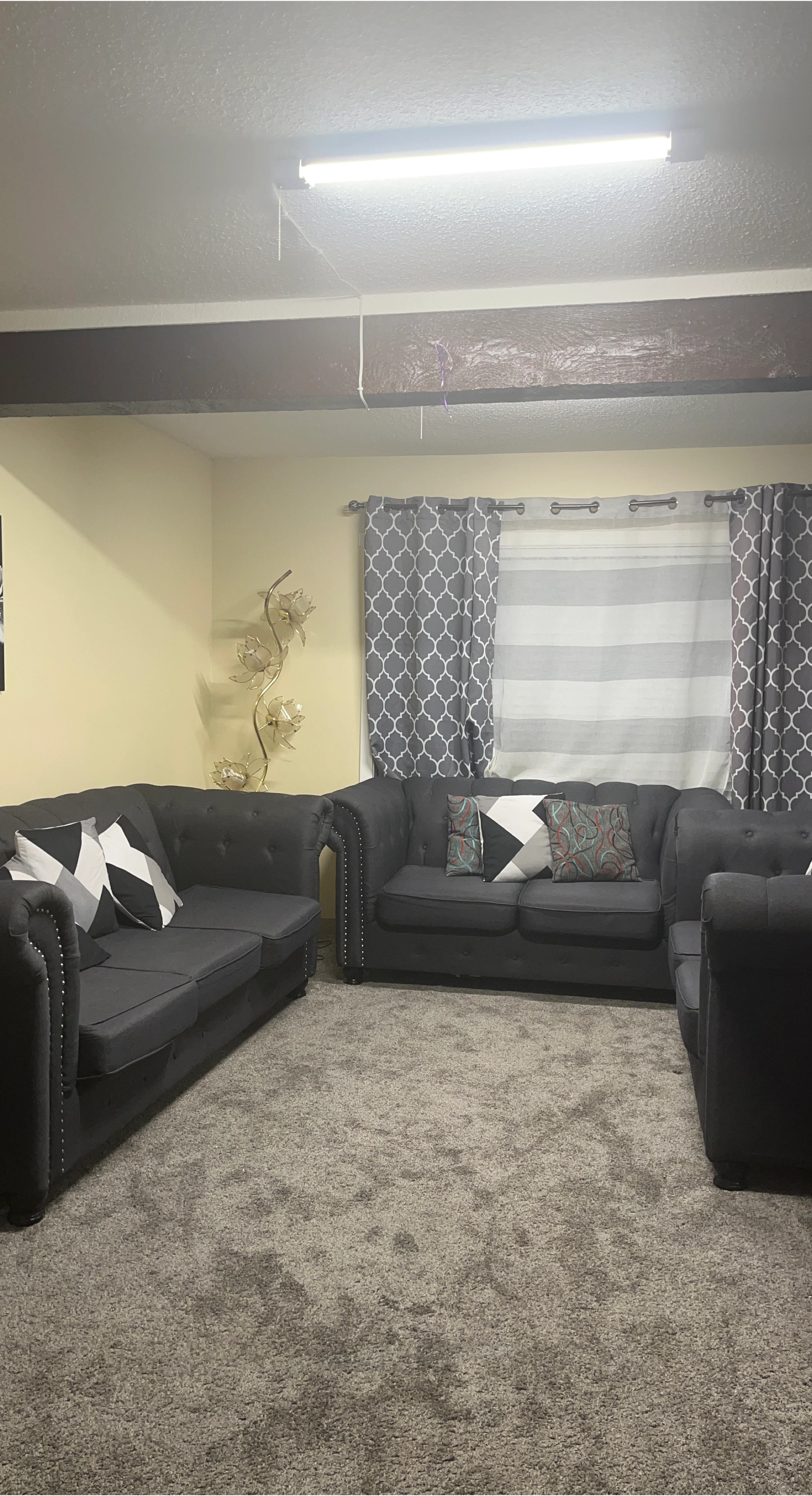Grey 3-Piece Sofa Set