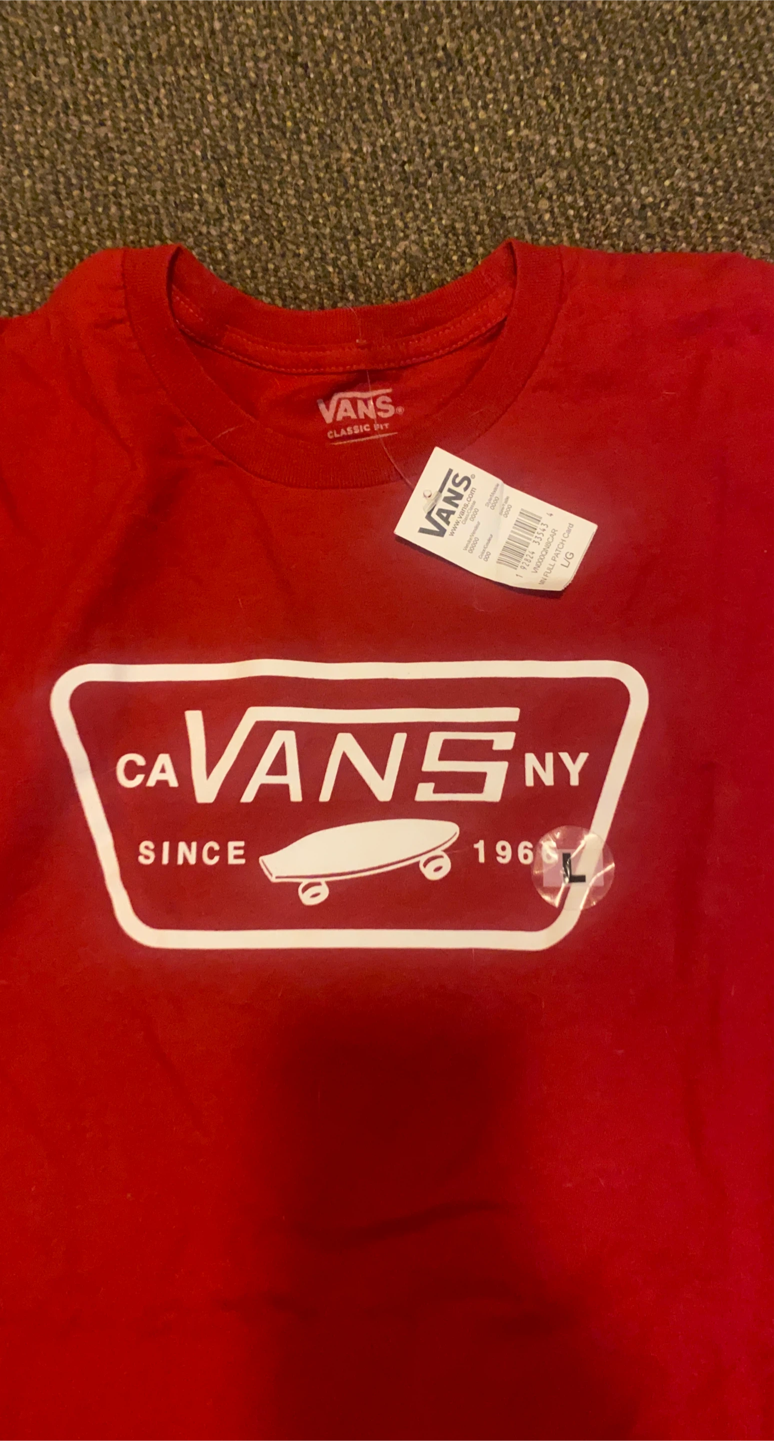 Vans Classic Patch T-Shirt - Red, Size L