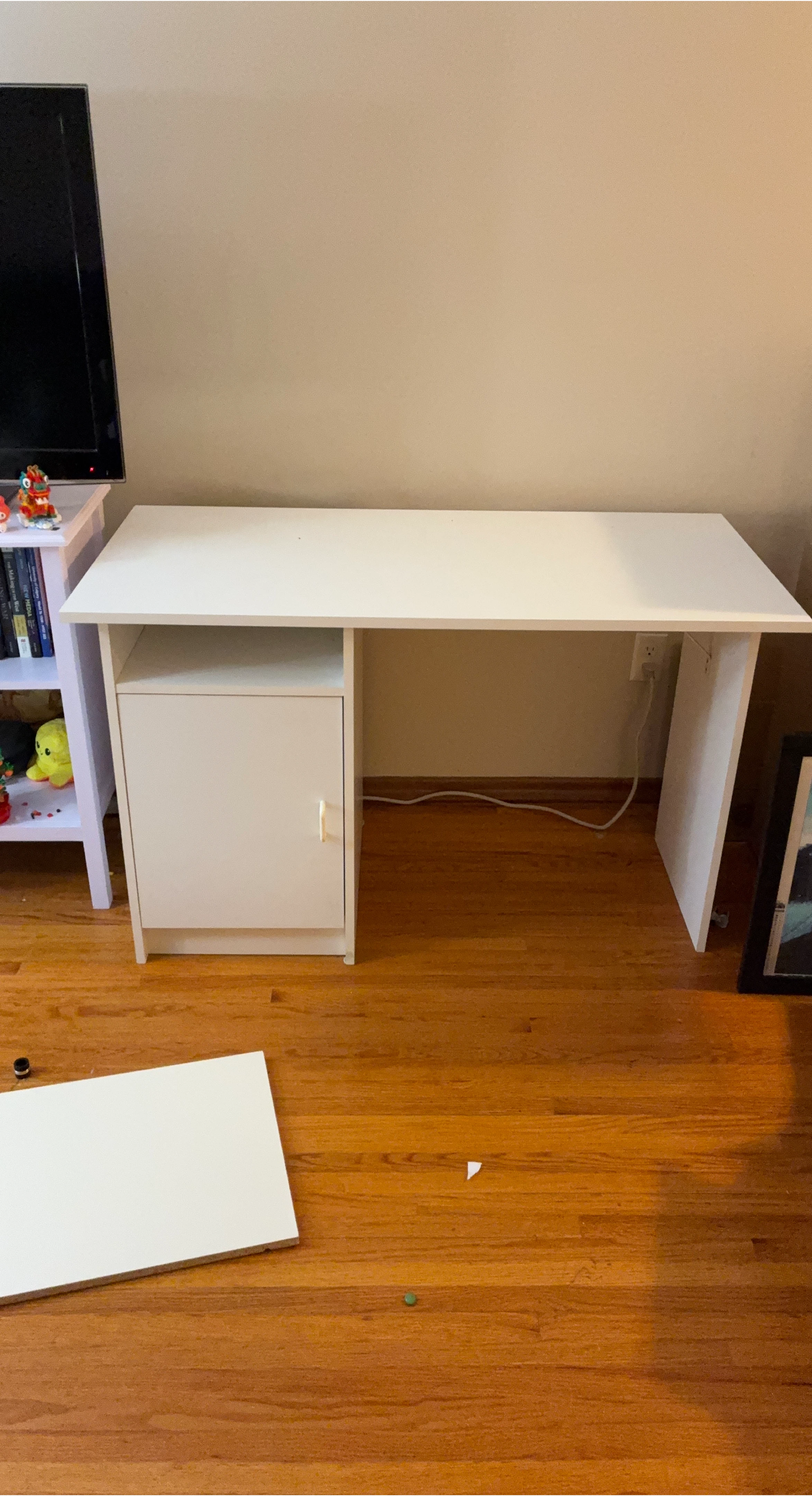White Desk with Cabinet