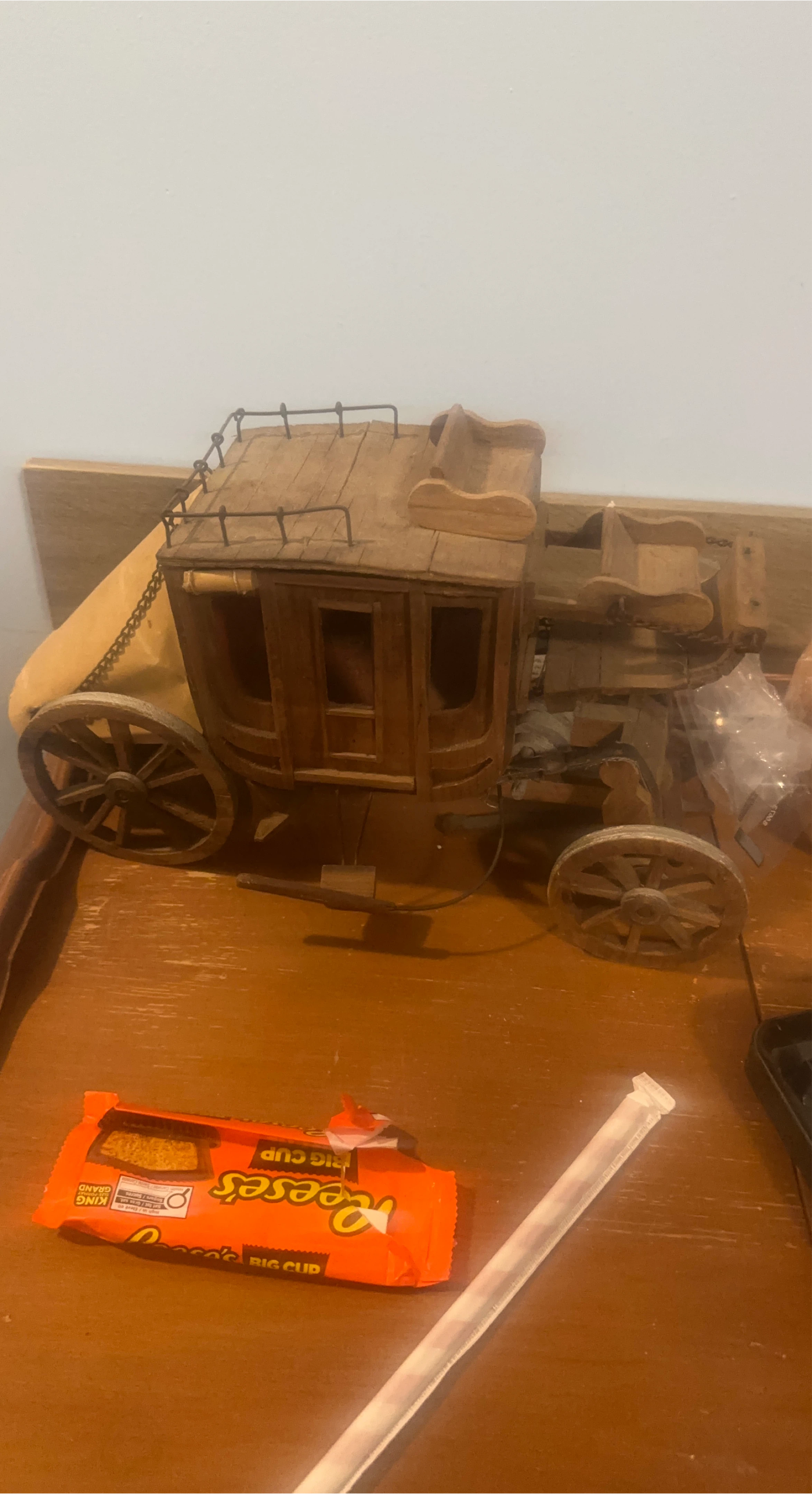 Wooden Stagecoach Decoration