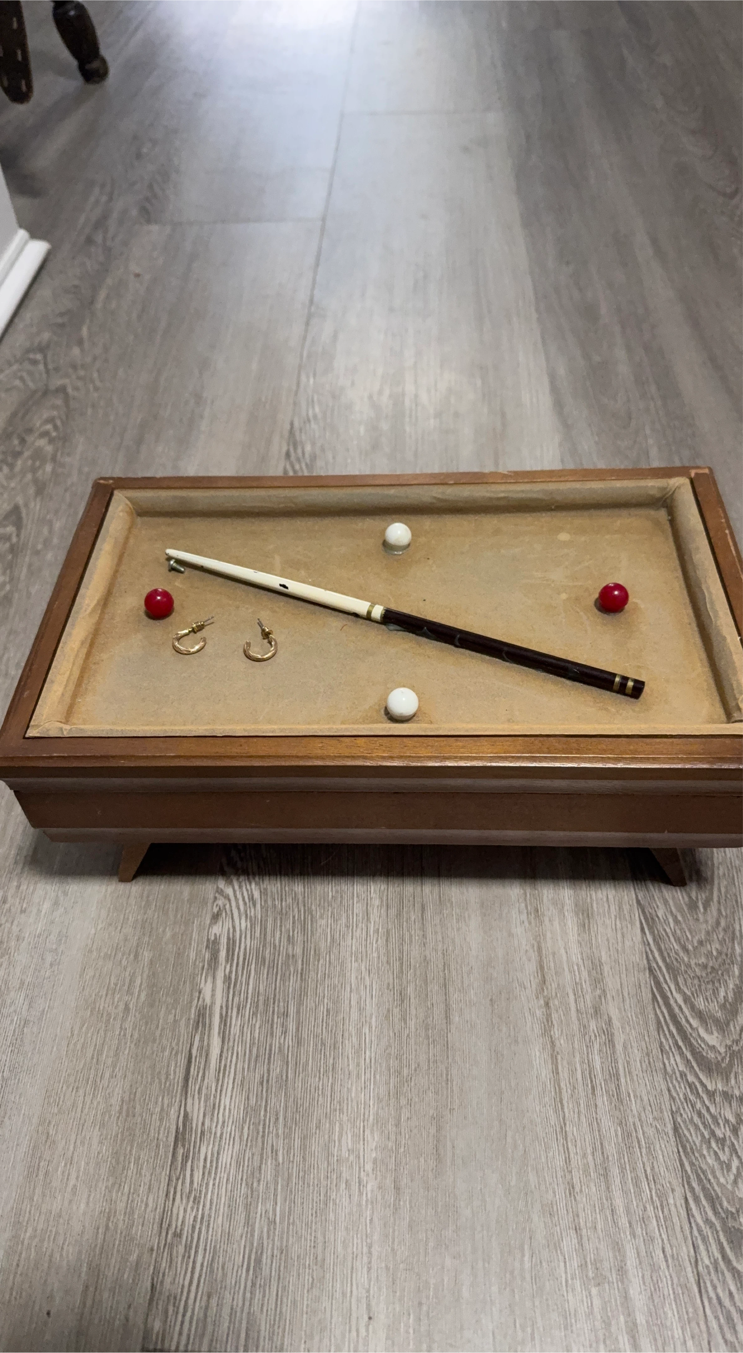 Wooden Jewelry Box with Billiard Theme