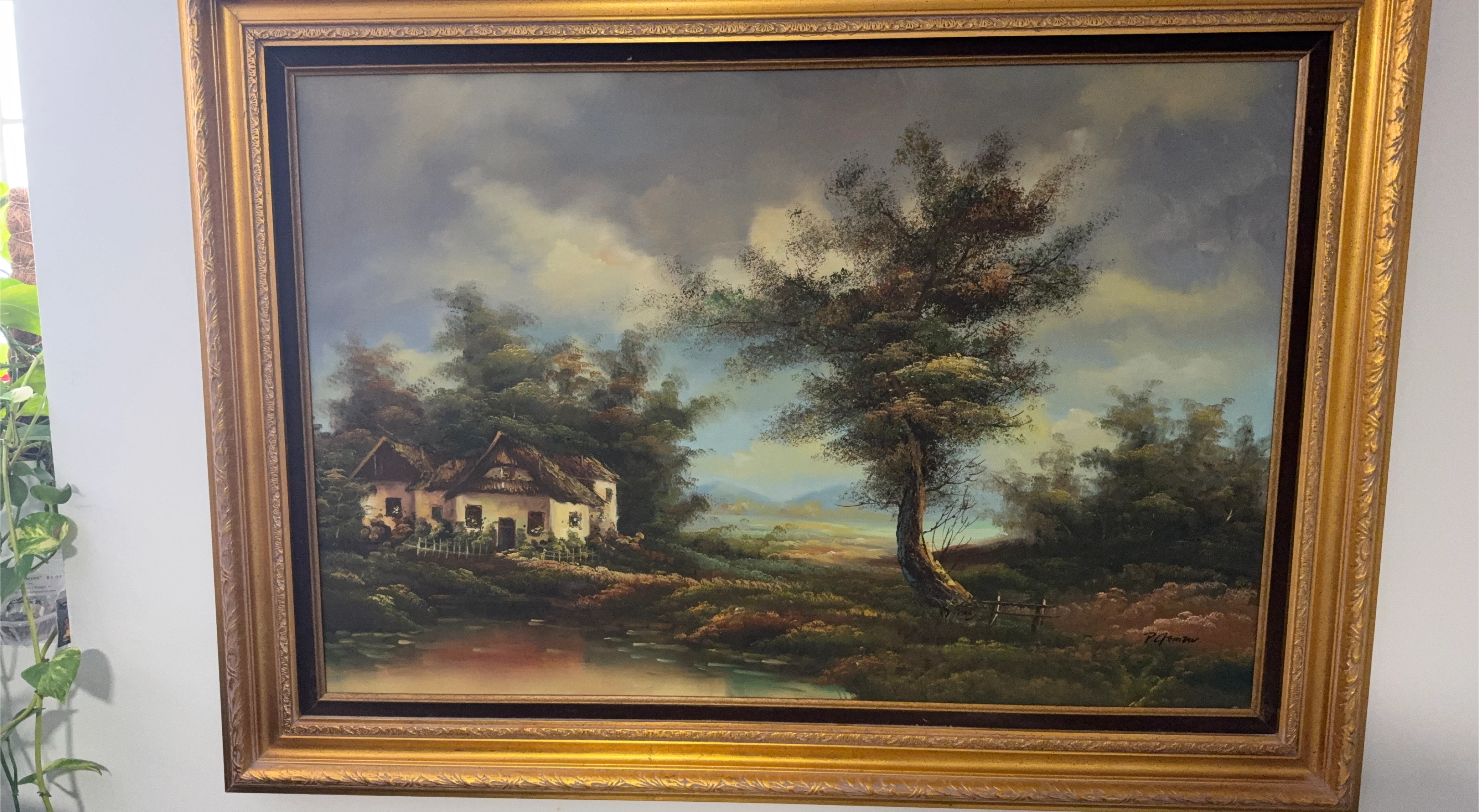 Framed Landscape Oil Painting