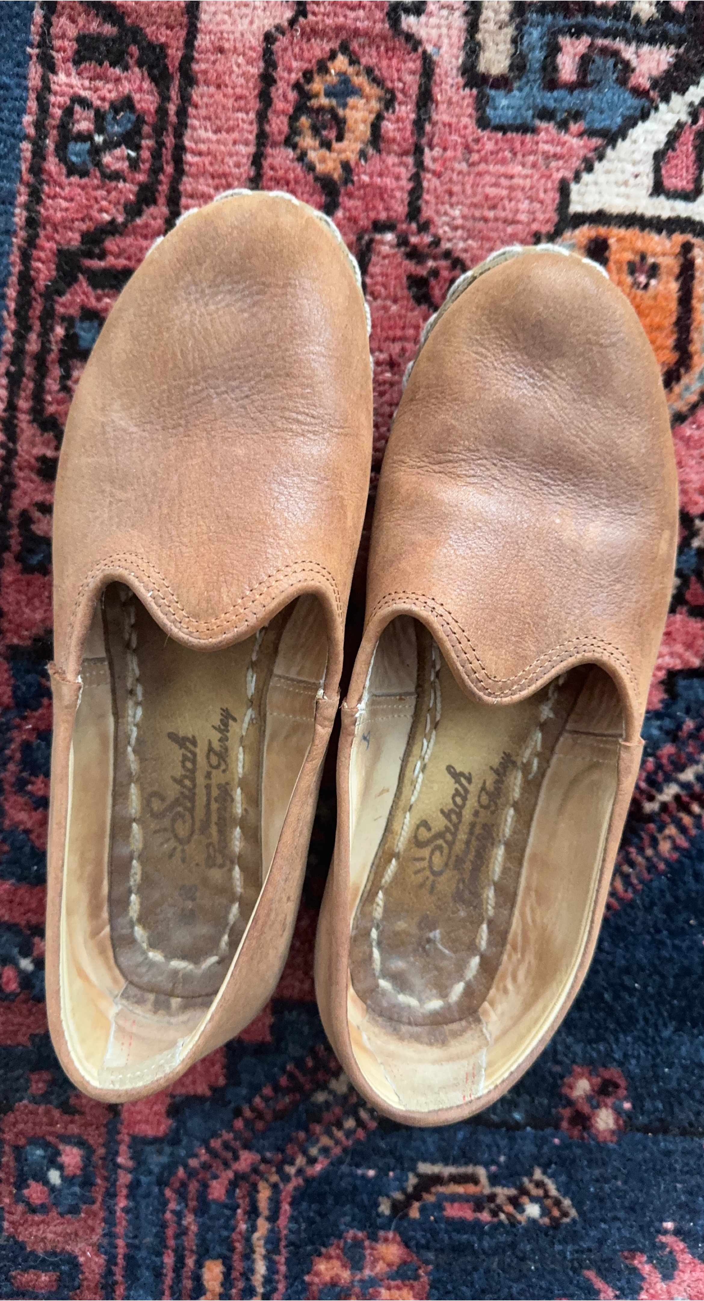 Sabah Brown Leather Turkish Slippers