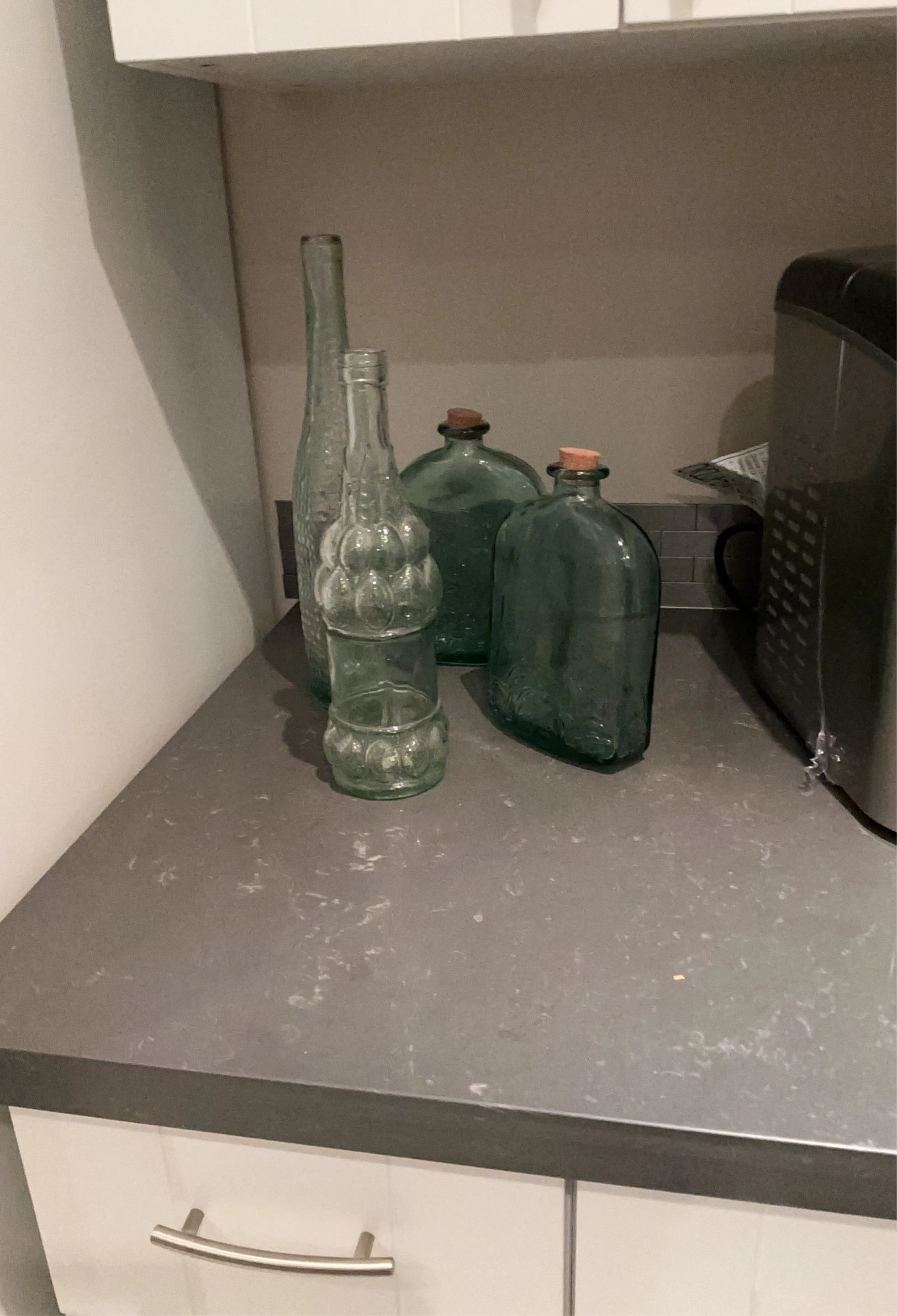 Set of 4 Vintage Style Glass Bottles