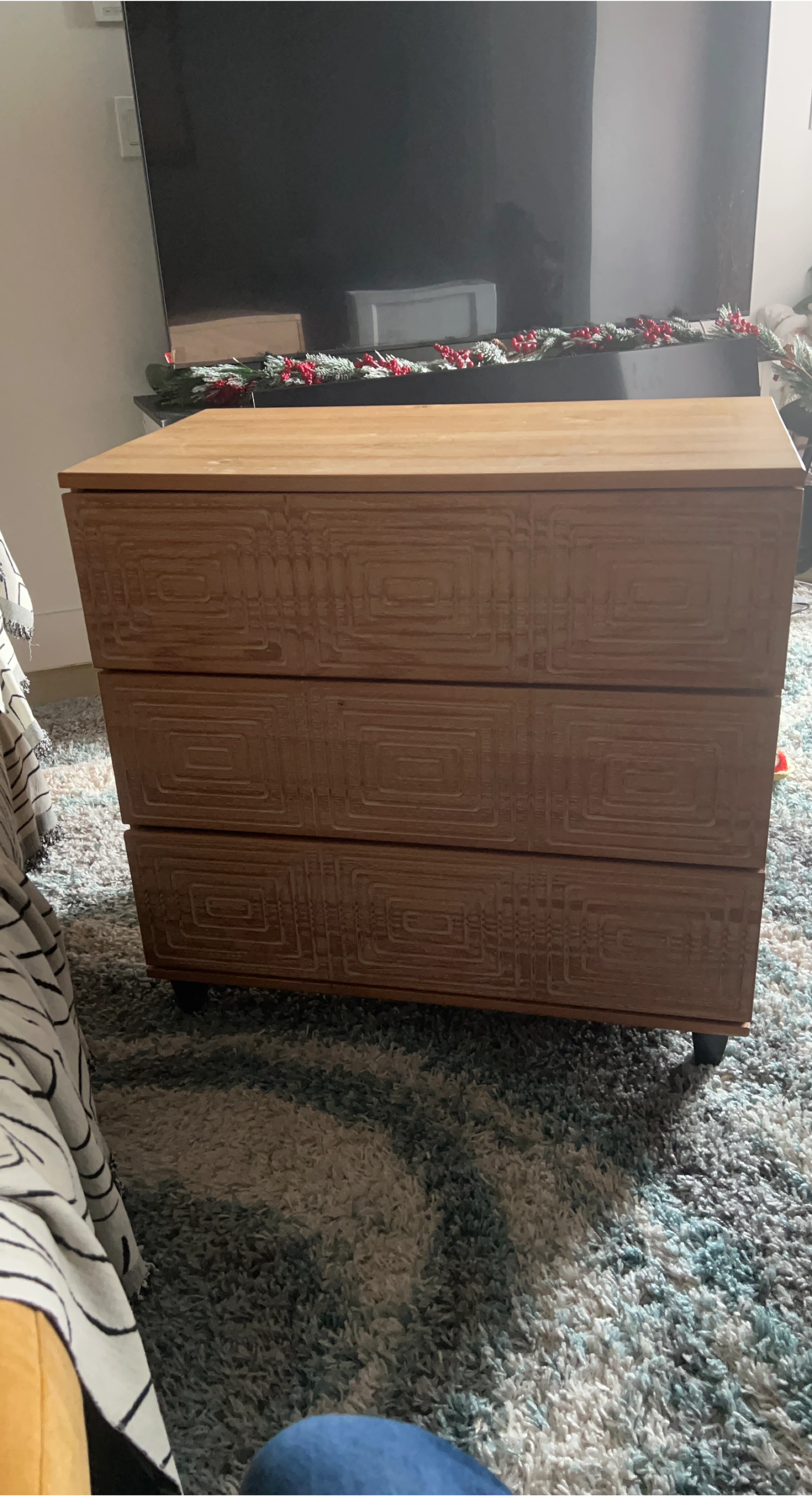 Wooden 3-Drawer Dresser