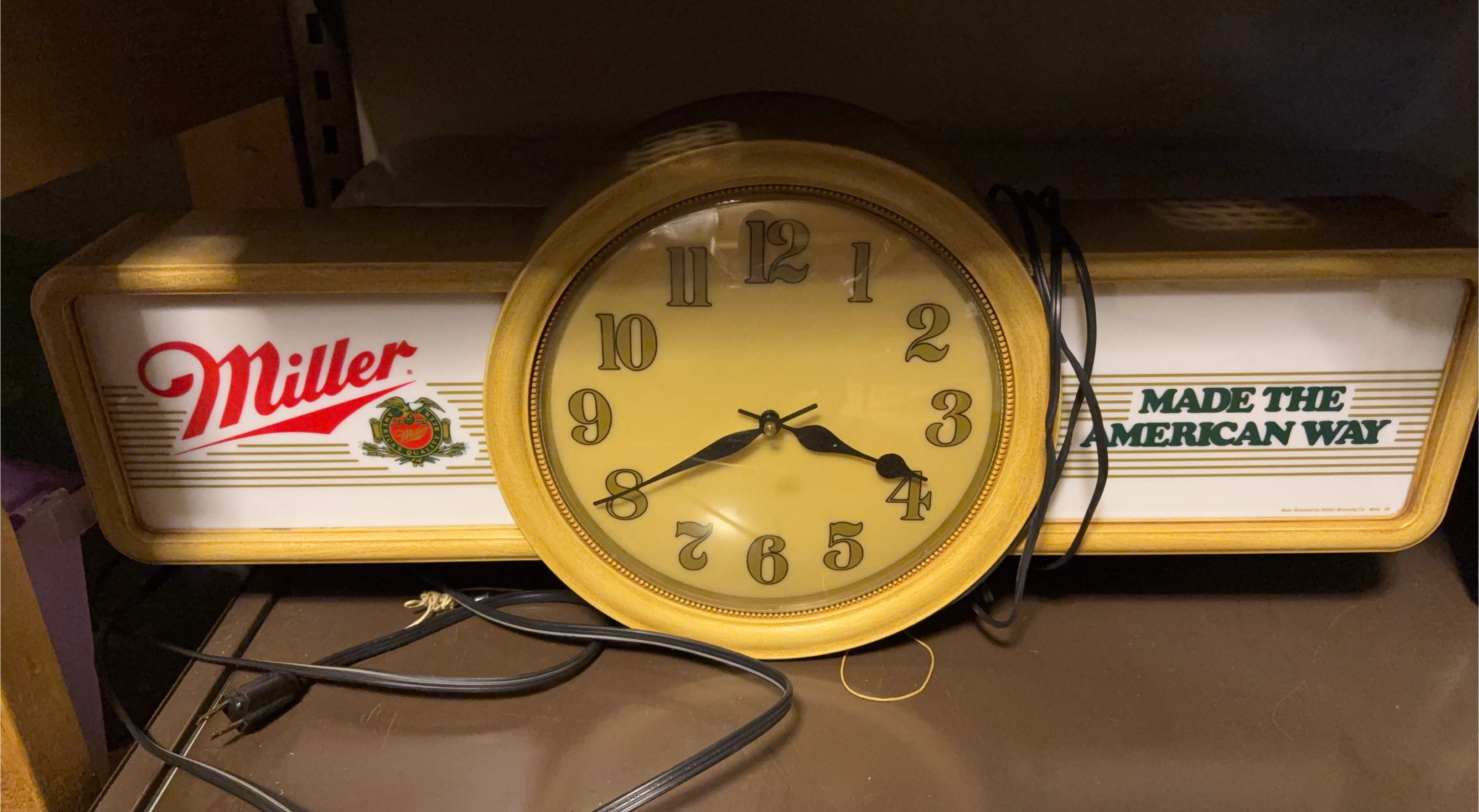 Miller "Made the American Way" Light-Up Clock