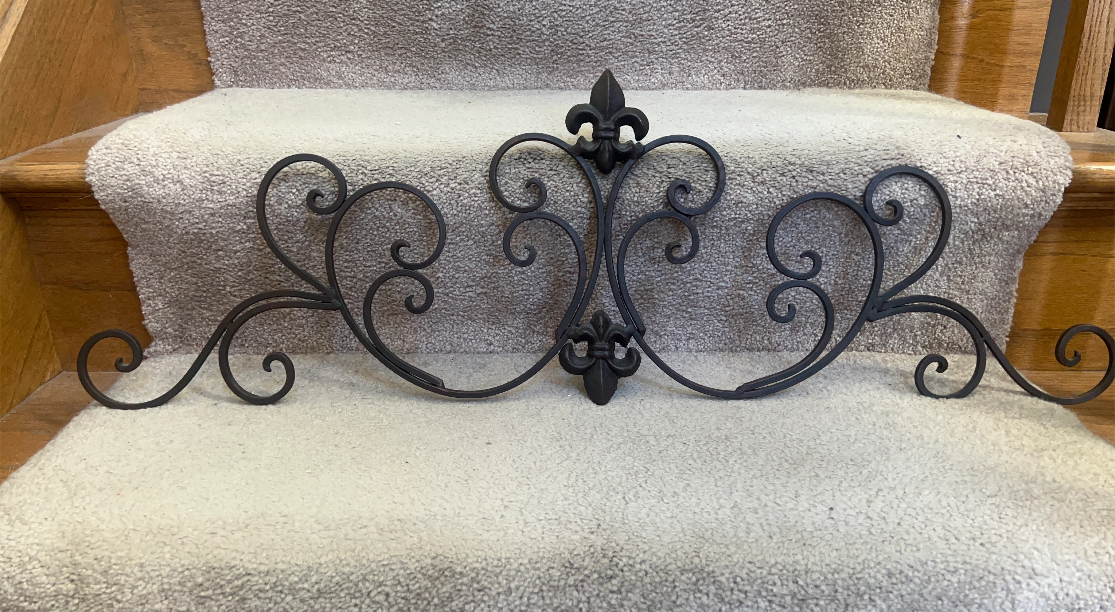Wrought Iron Fleur de Lis Scroll Wall Art
