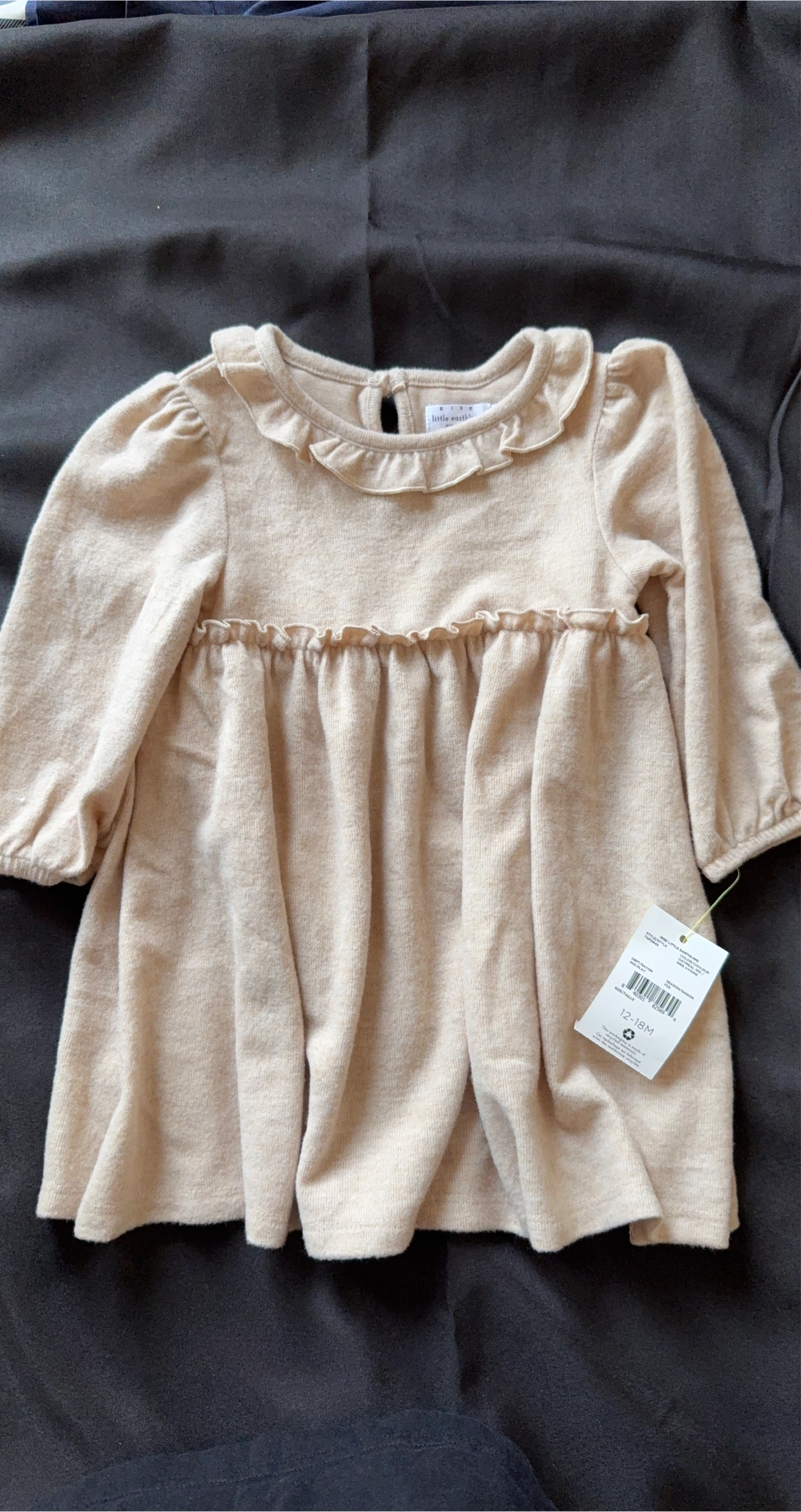 Little Earth Baby Dress 12-18M Beige