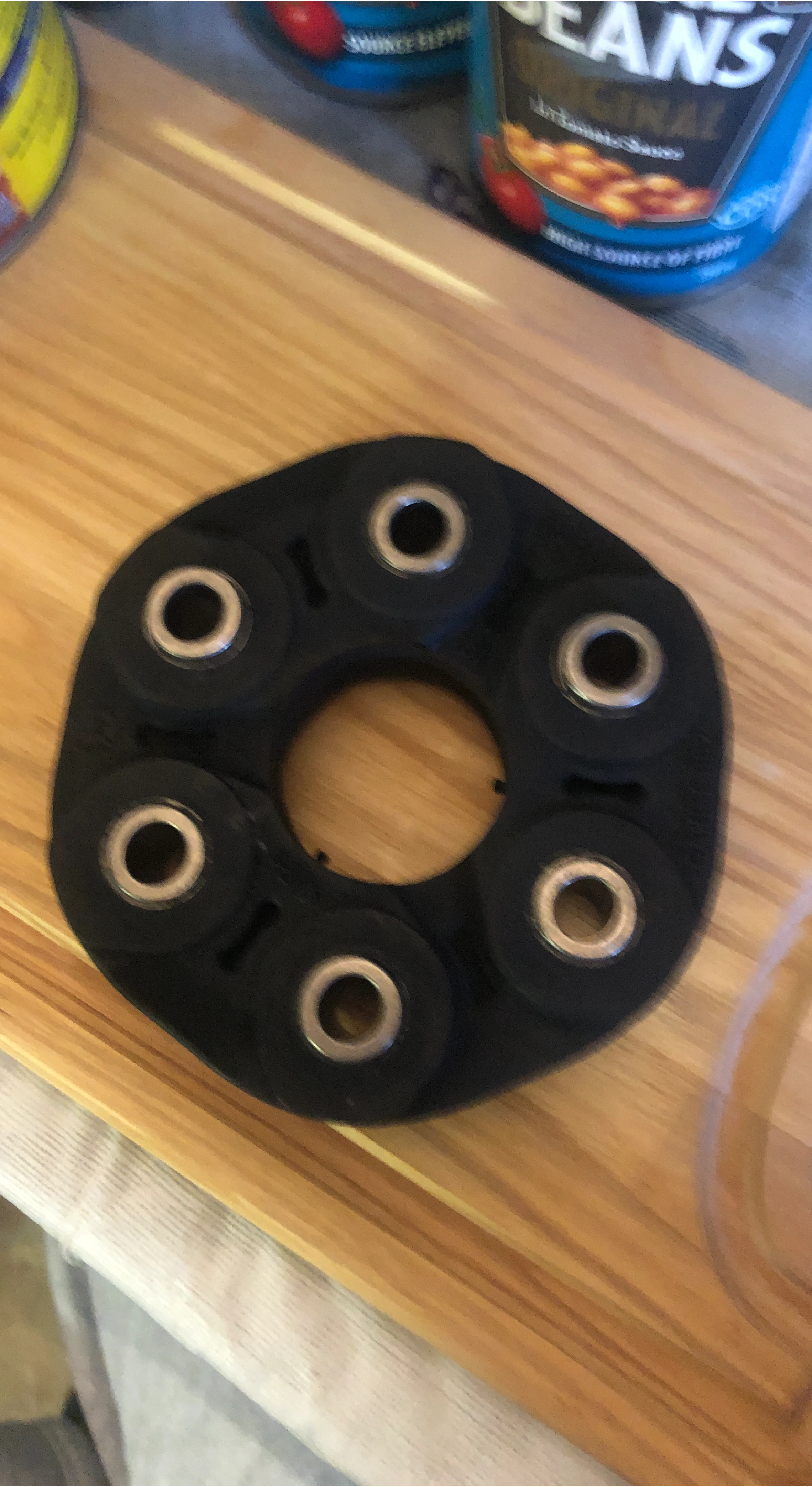 Black Rubber Flex Disc Coupler with Metal Inserts