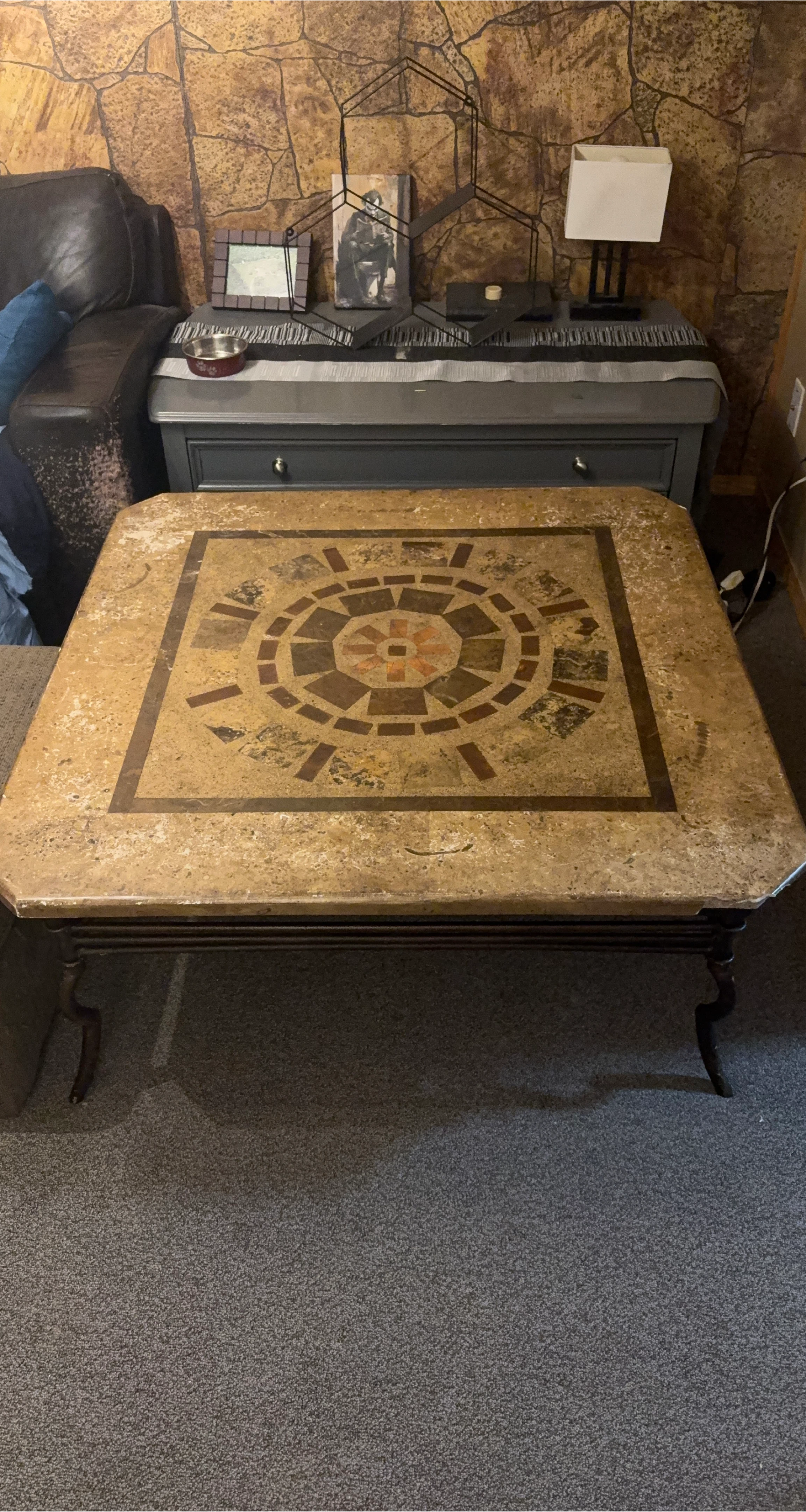 Square Stone Mosaic Coffee Table