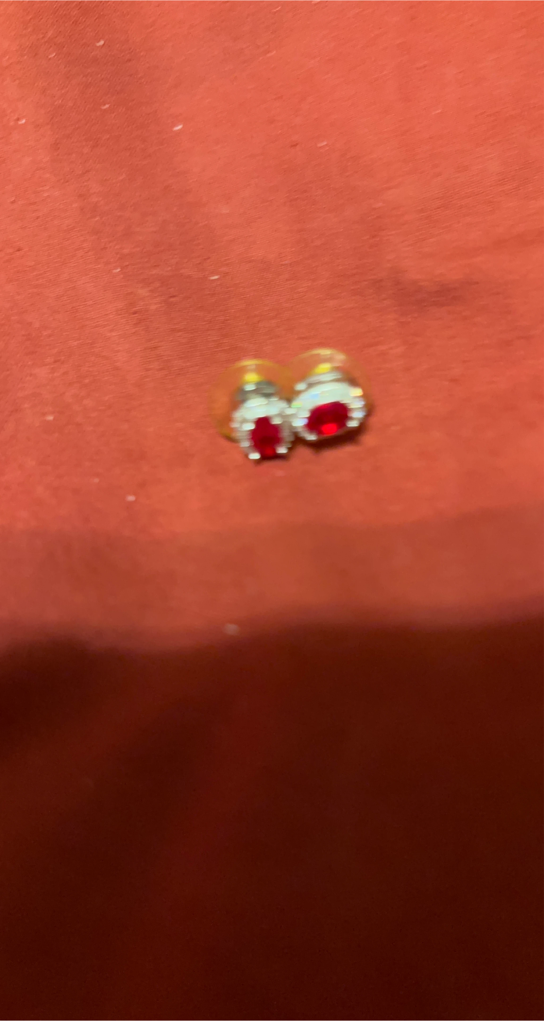 Red Gemstone Stud Earrings
