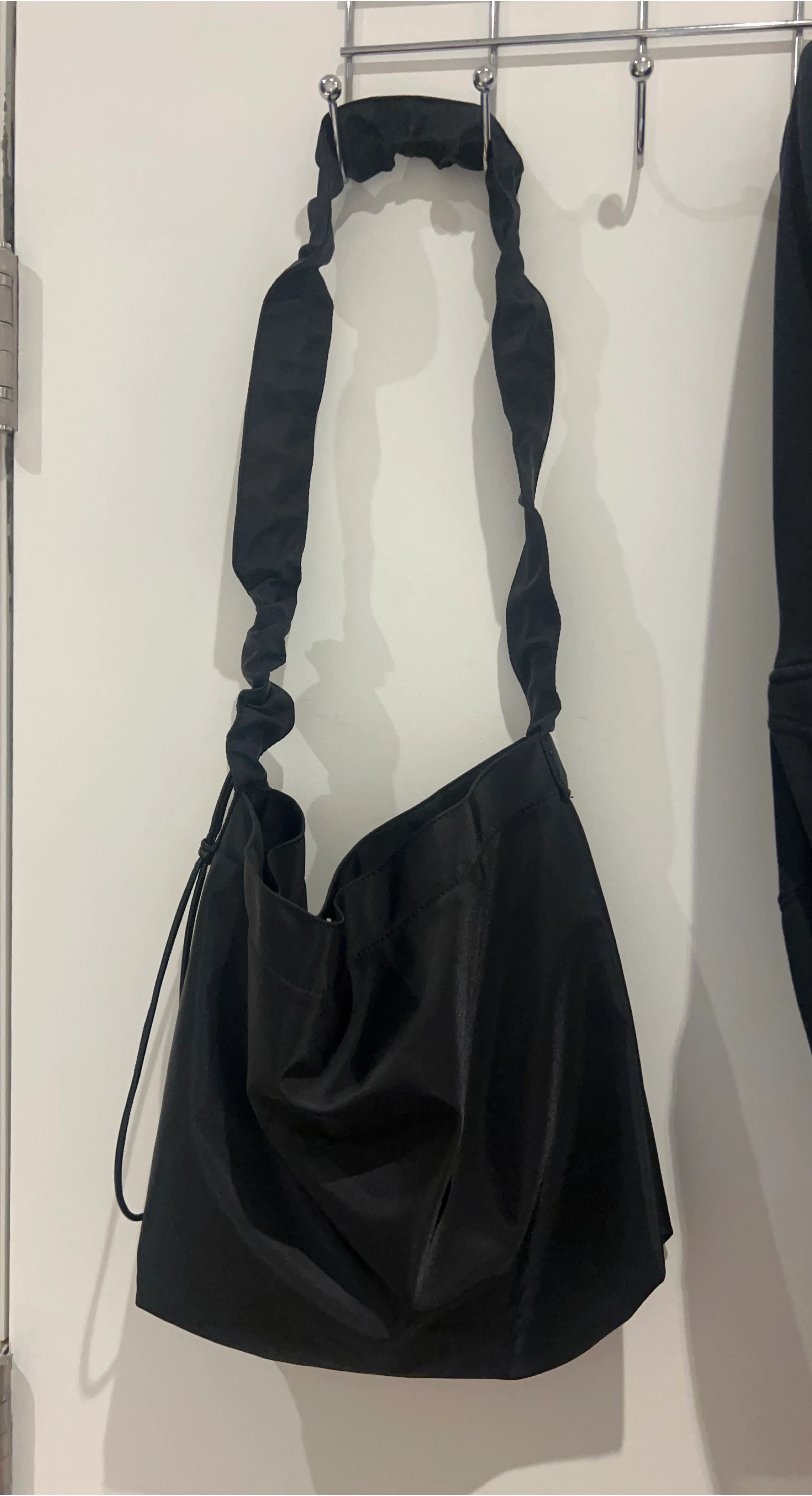Black Gathered Shoulder Bag