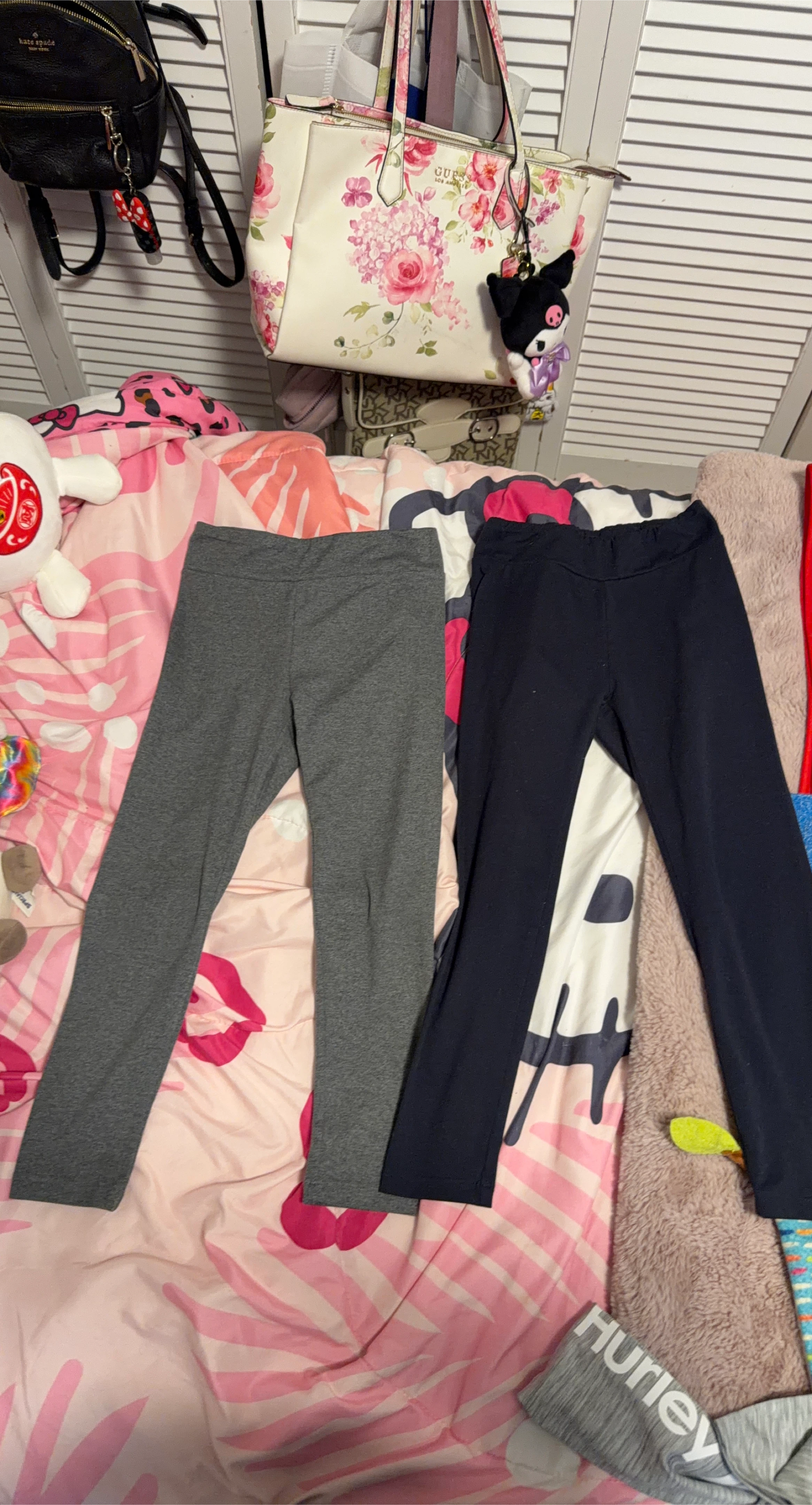 Girls' Lazy Pants Leggings Bundle - Grey and Navy Size 7