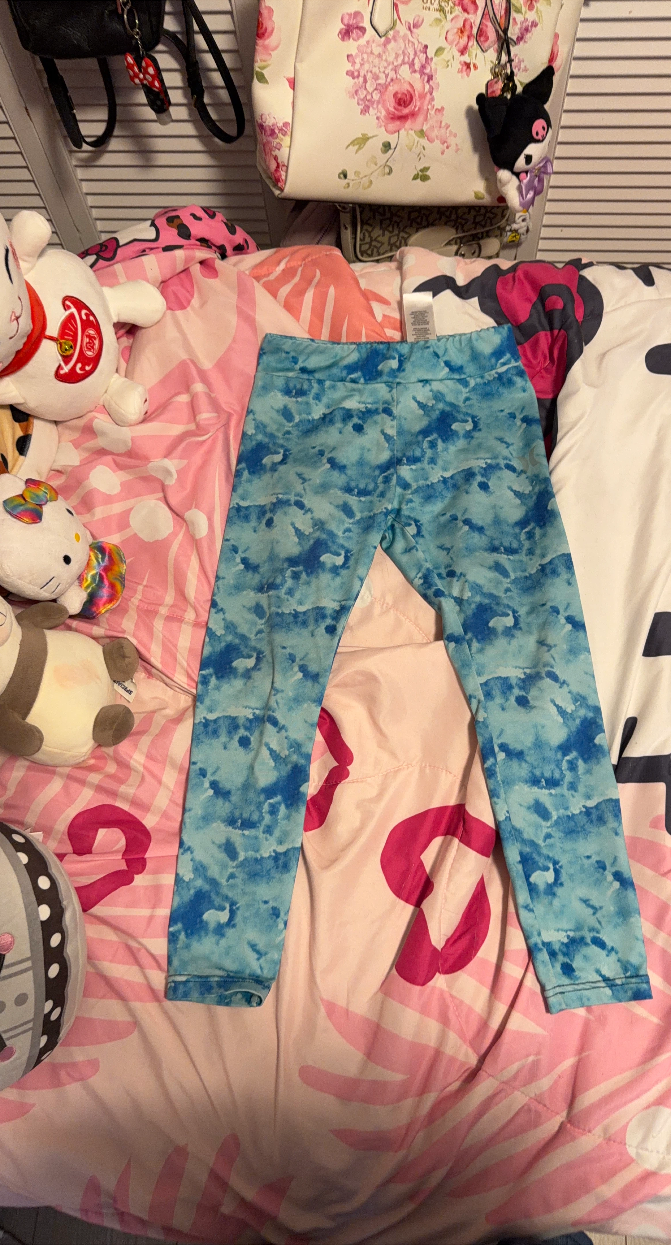 Hurley Blue Tie-Dye Leggings Size 7/8
