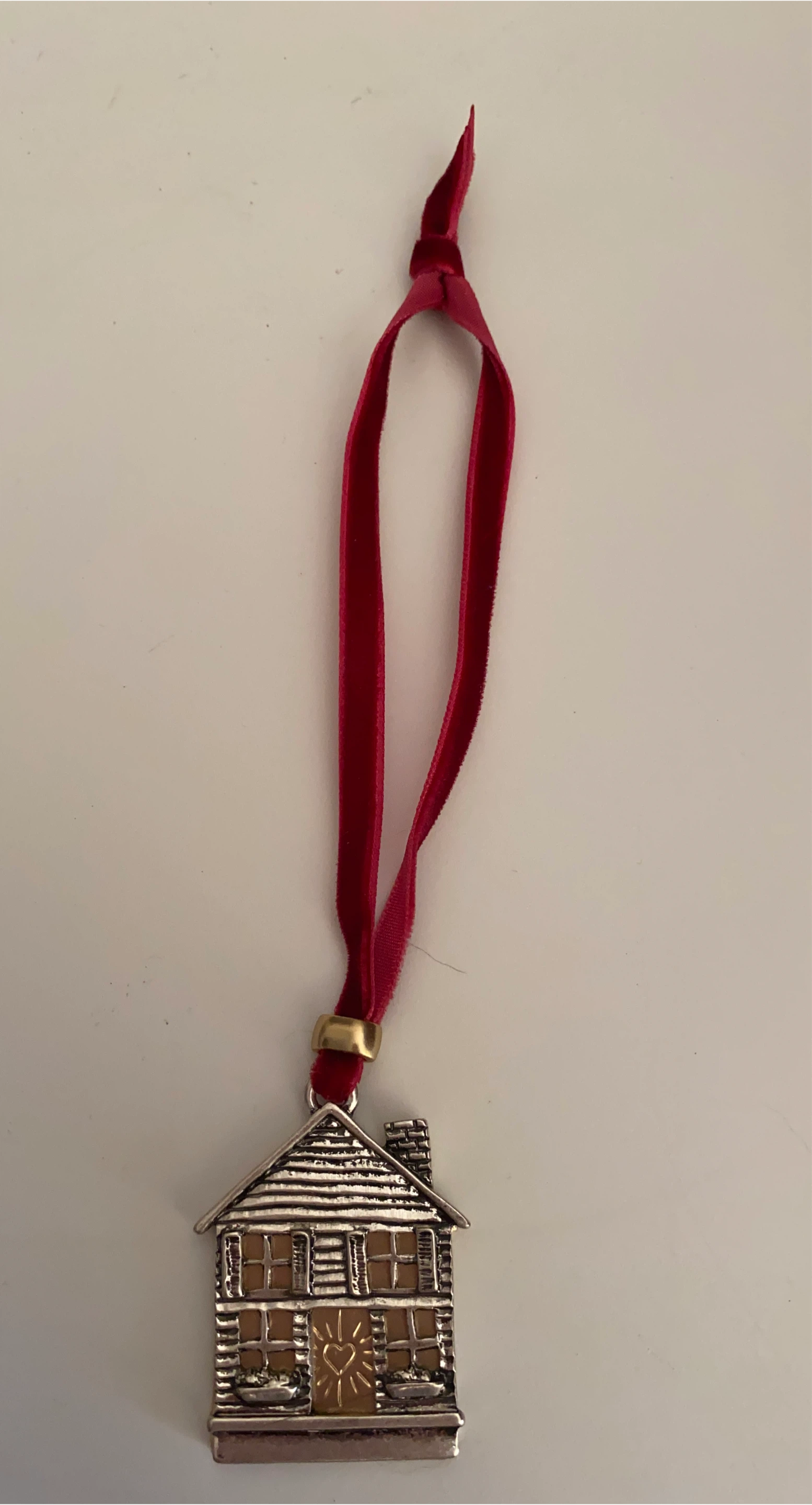 House Ornament with Red Ribbon