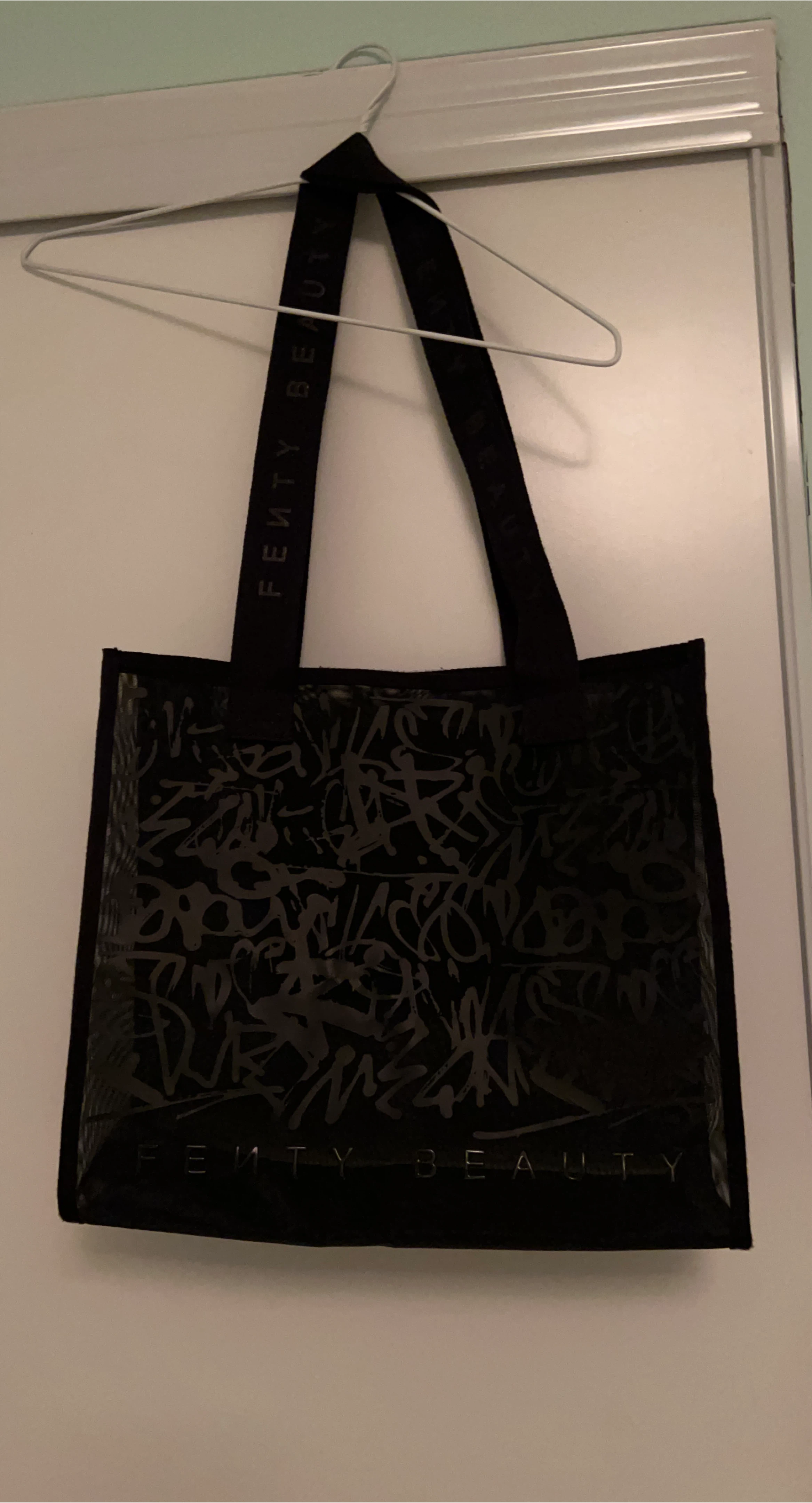 Fenty Beauty Black Graffiti Tote Bag