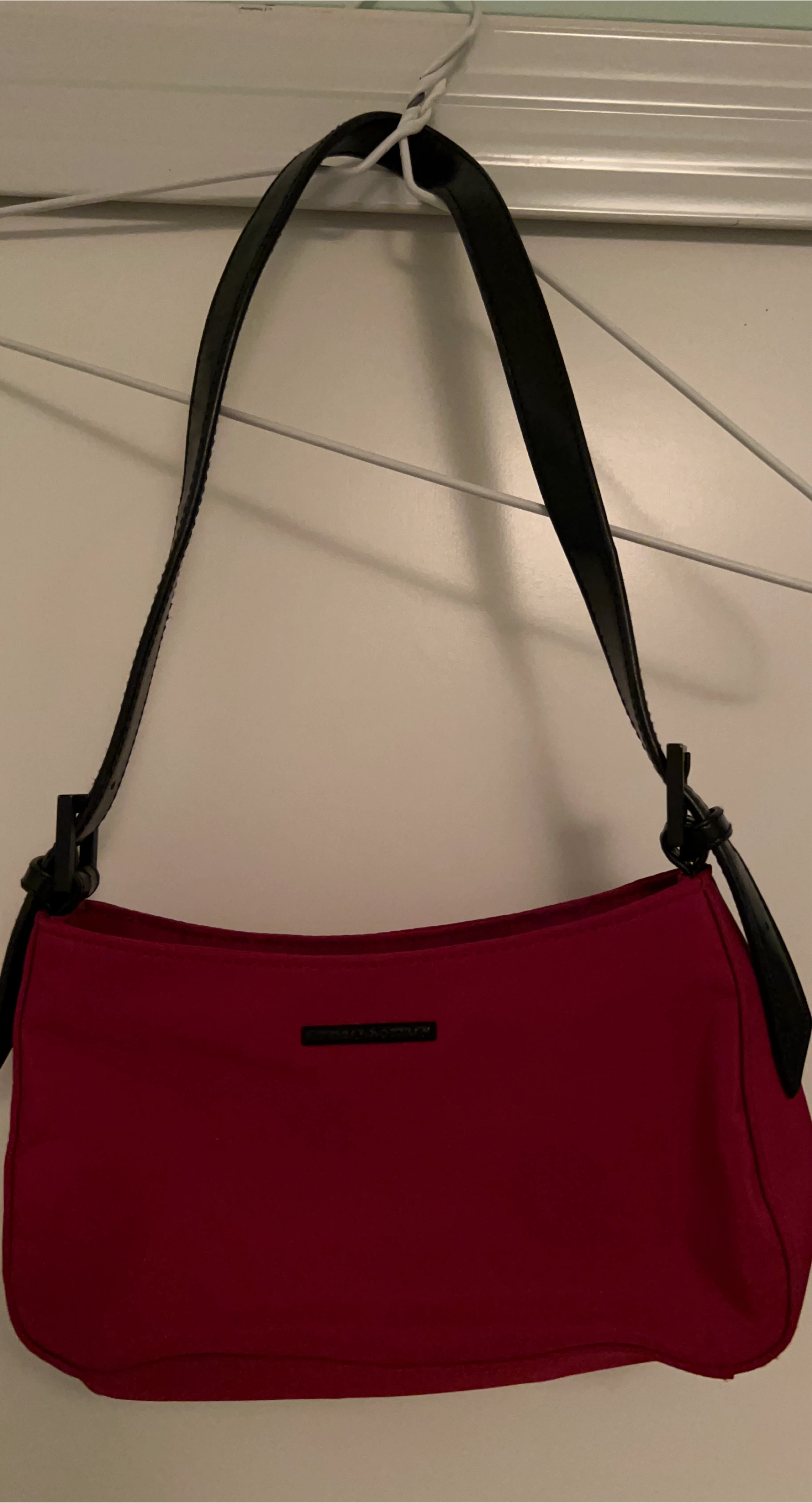 Red Shoulder Bag with Black Straps