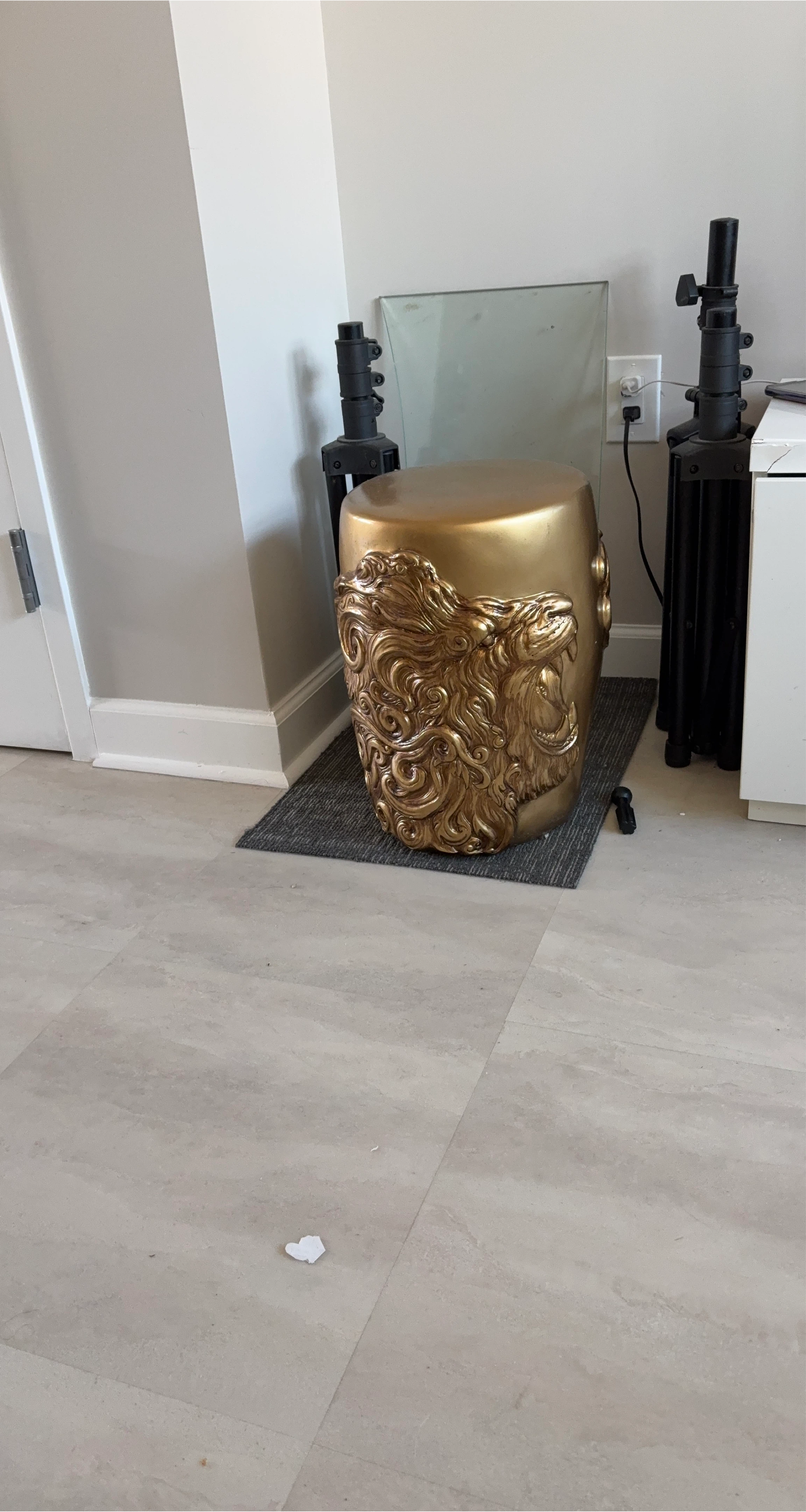 Gold Ceramic Garden Stool