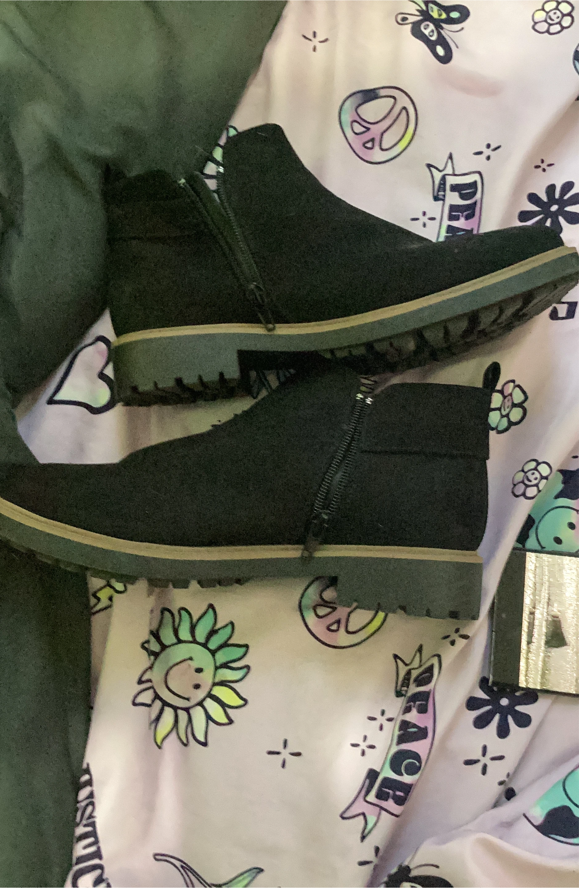 Black Ankle Boots with Buckle Detail