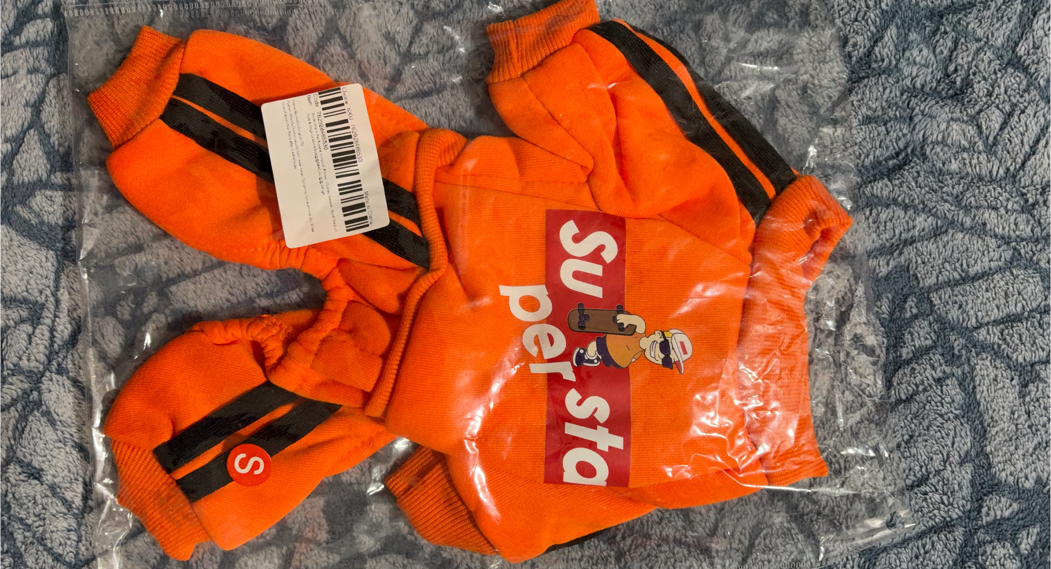 Orange 'Superstar’ Pet Sweater  for small breed
