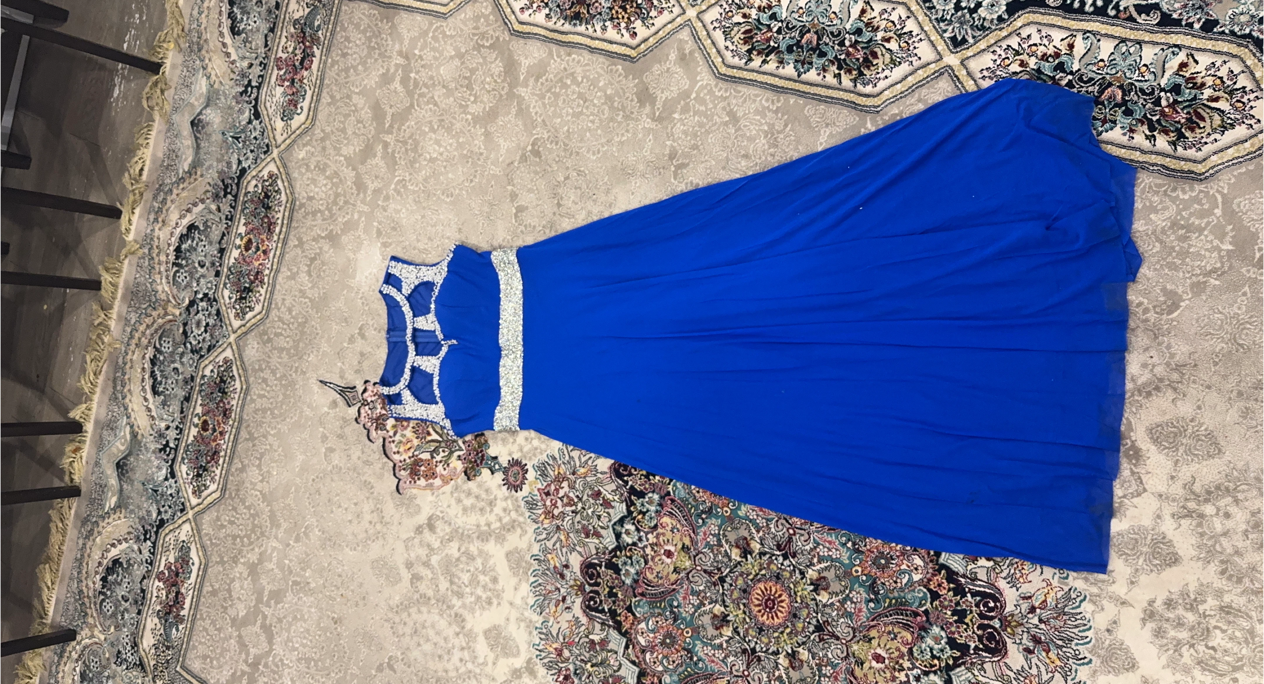 Royal Blue Embellished Maxi Dress