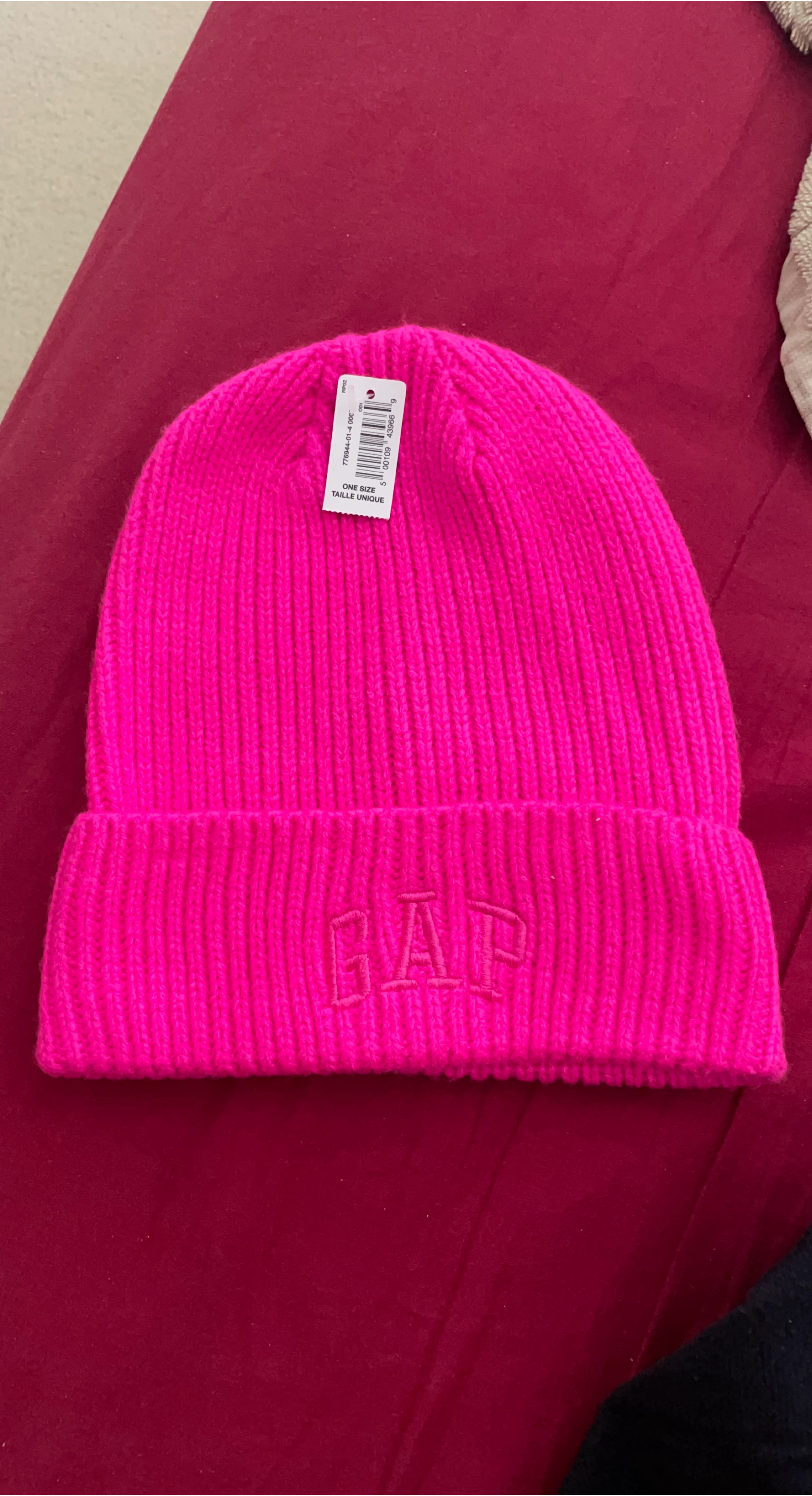 GAP Pink Ribbed Beanie - One Size