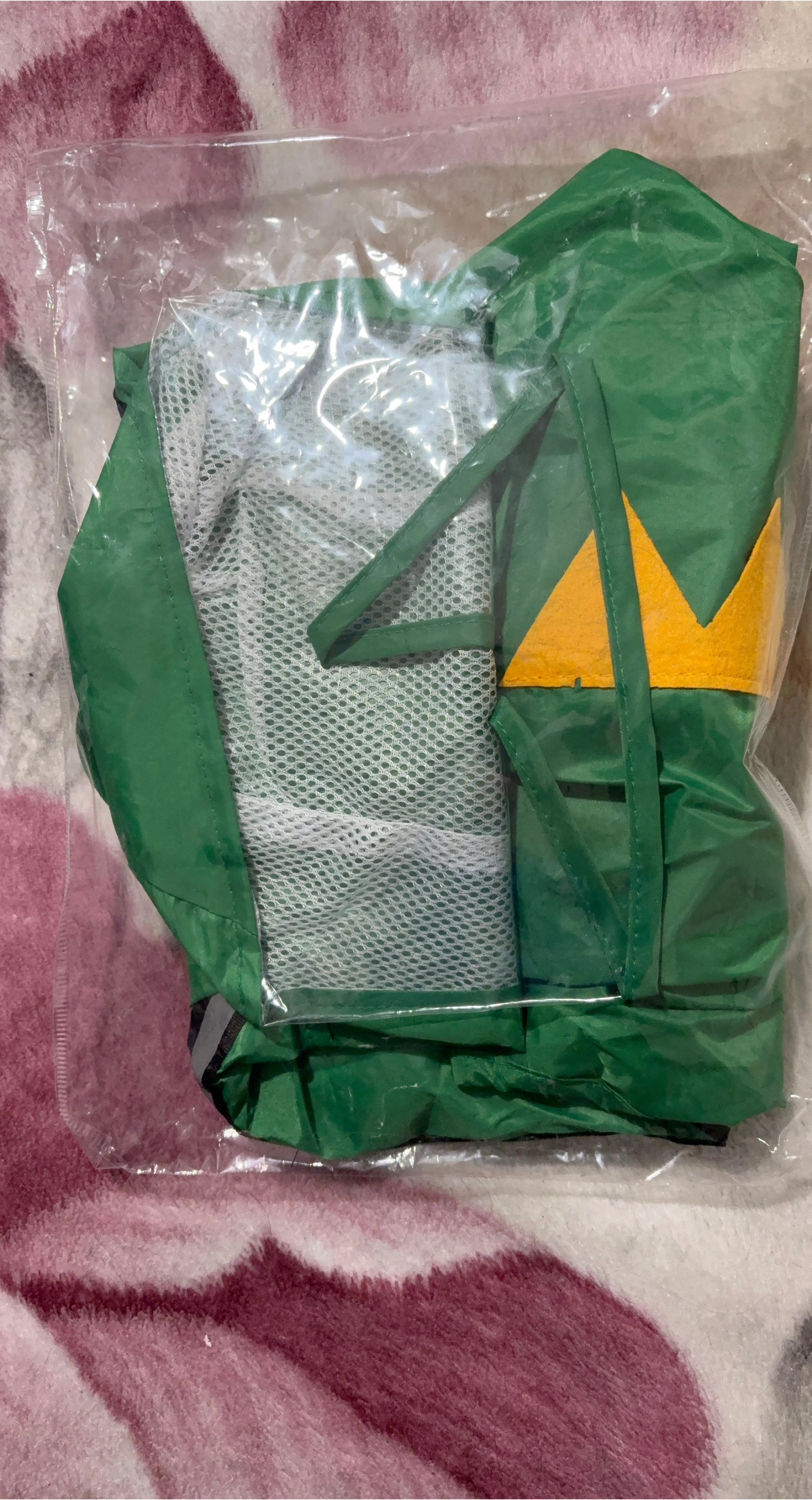 Green Dog’s Raincoat with Yellow Accents, Size L