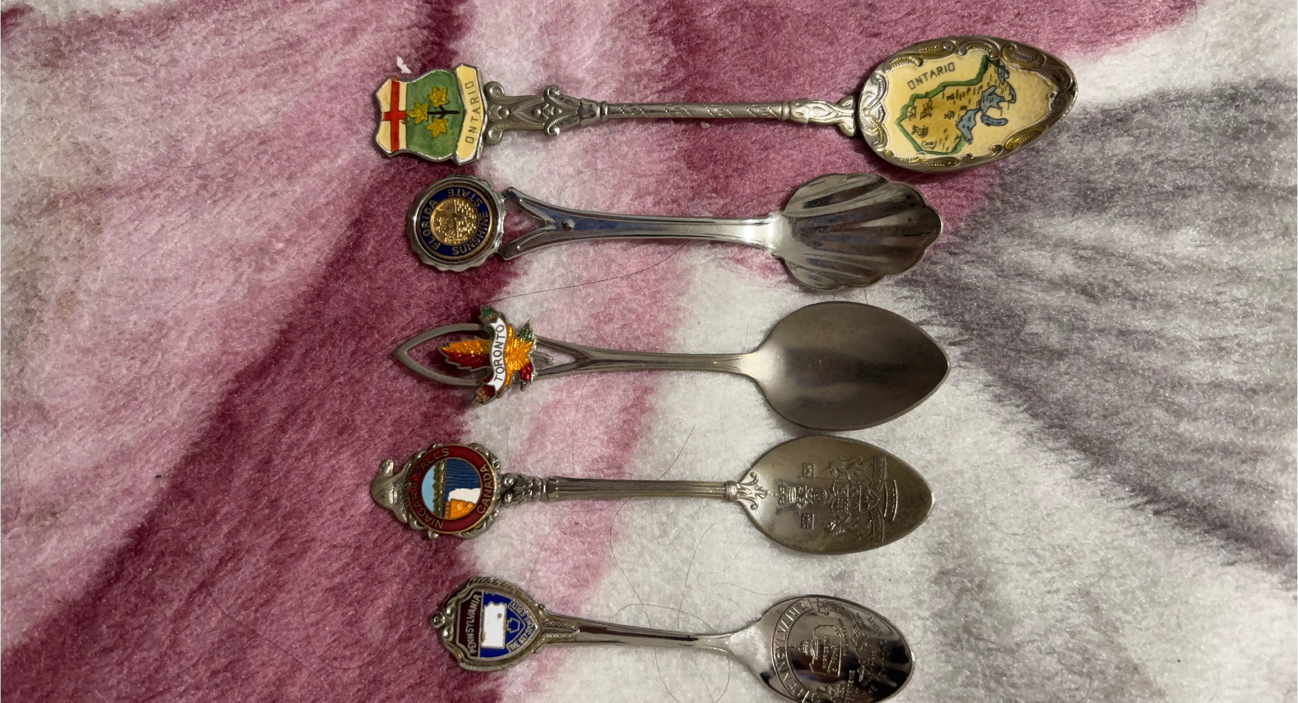 Set of 5 Commemorative Souvenir Spoons