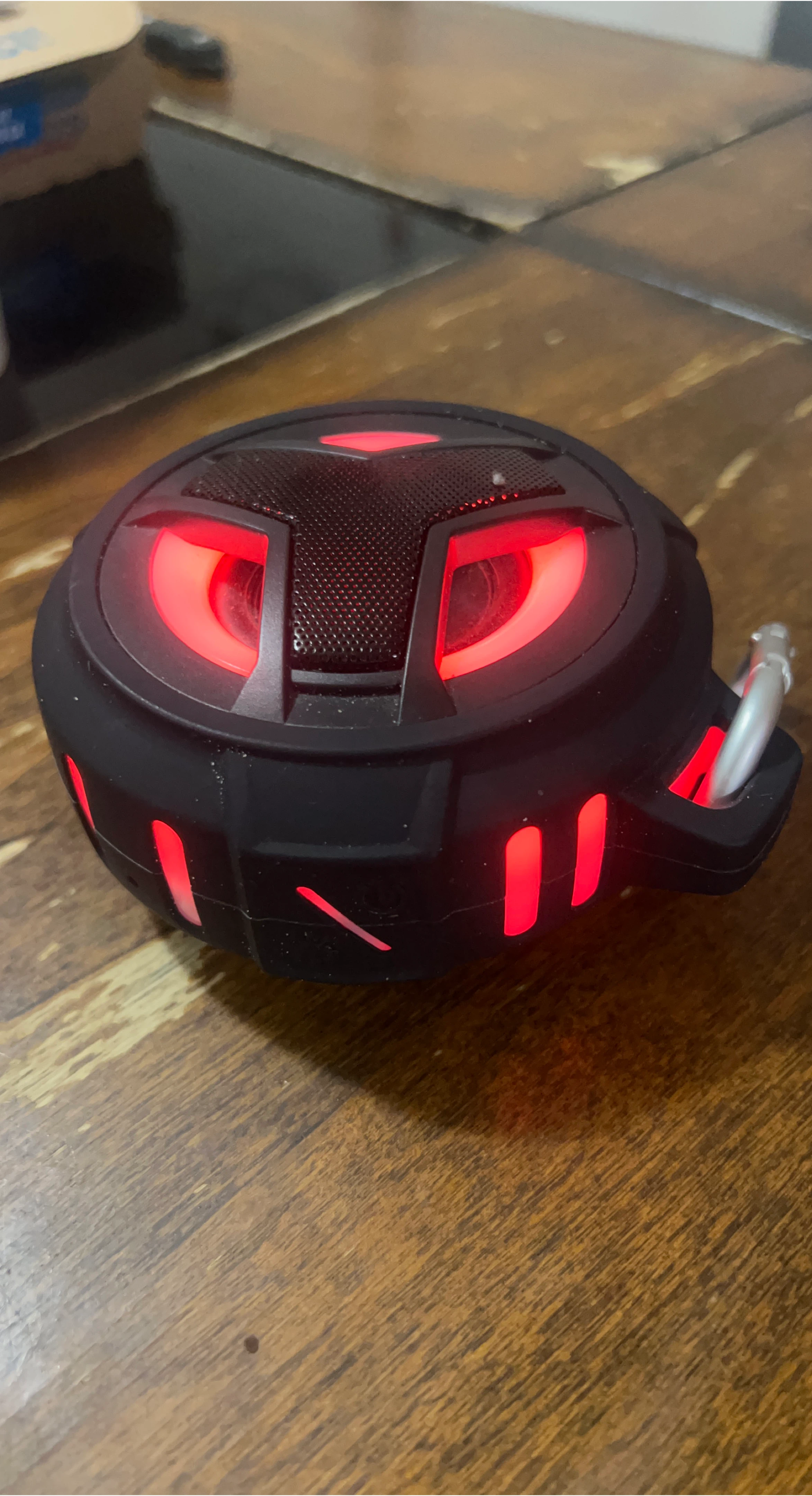 Black Portable Speaker with Red LED Lights