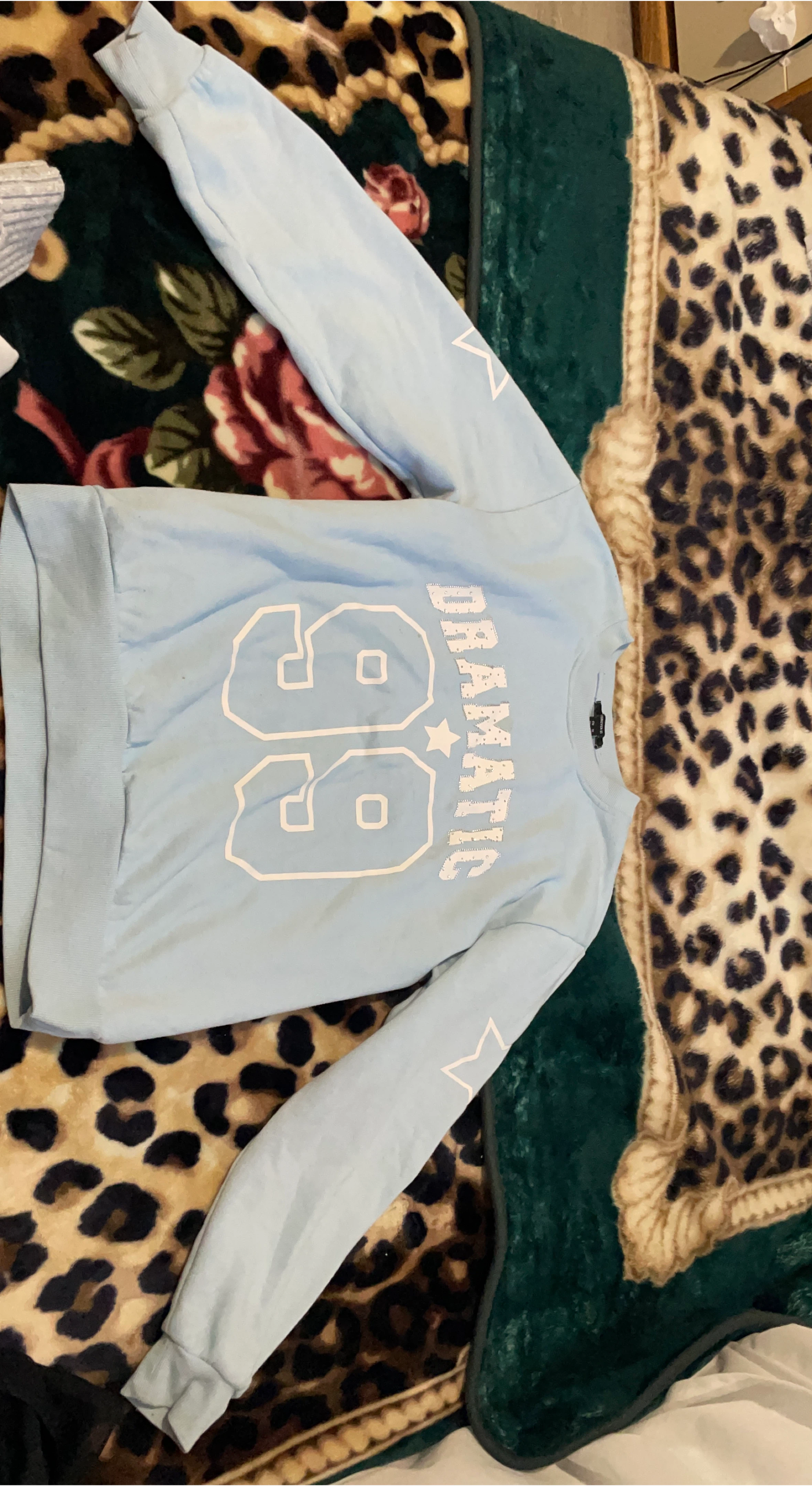 Forever 21 Light Blue "99 Dramatic" Sweatshirt - Size M