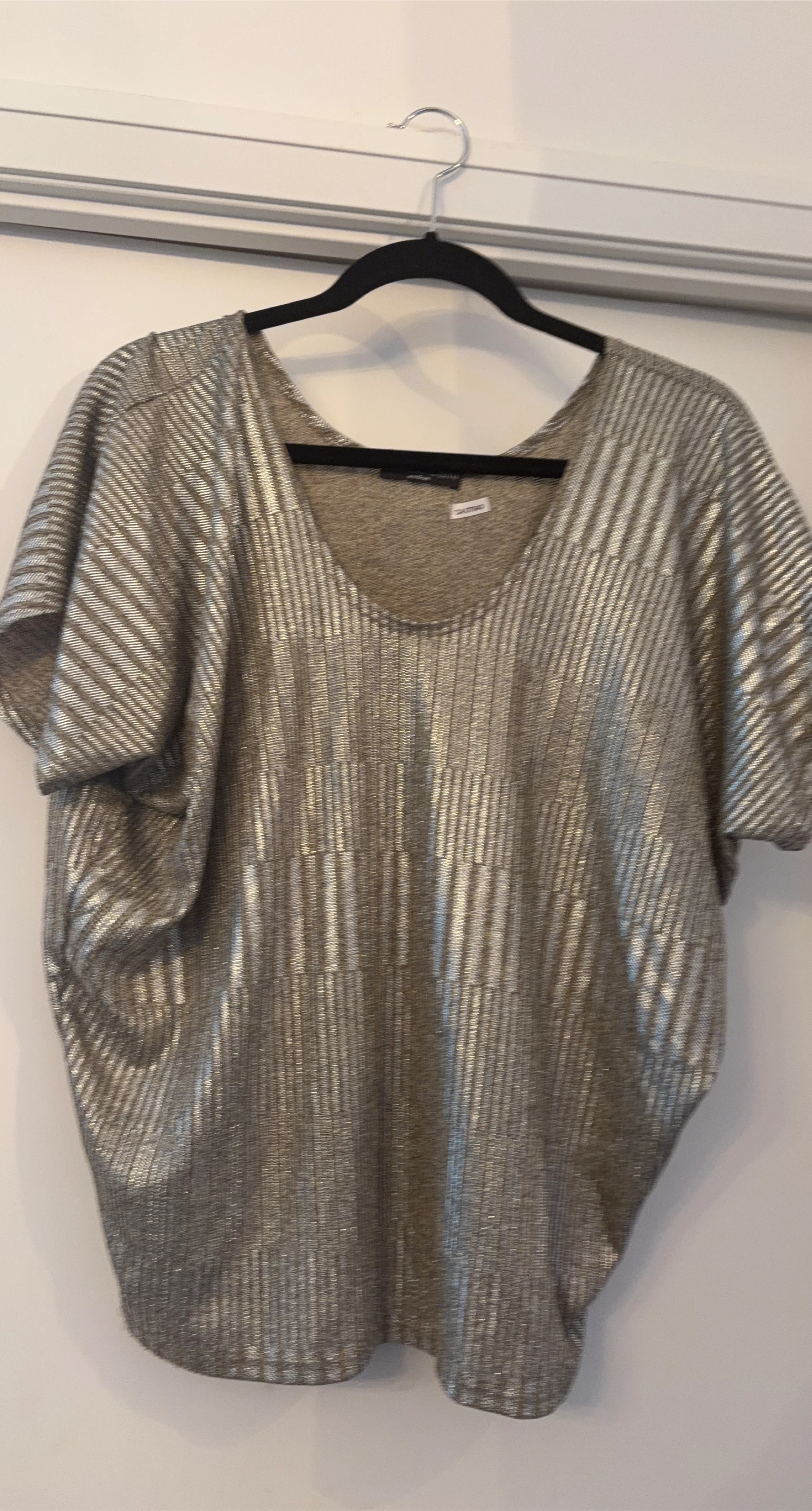Silver Metallic Knit Top