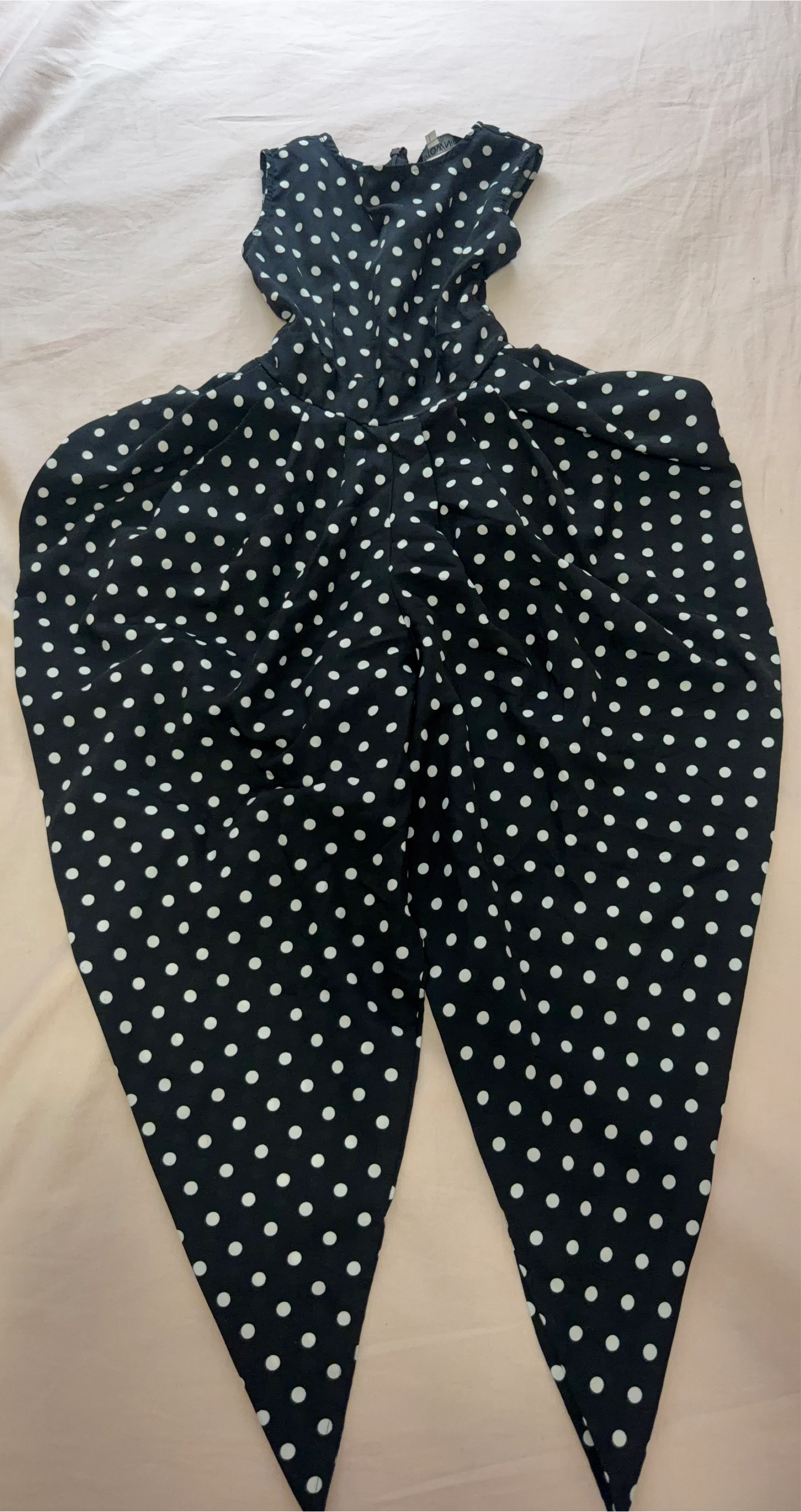 Black Polka Dot Sleeveless Dress