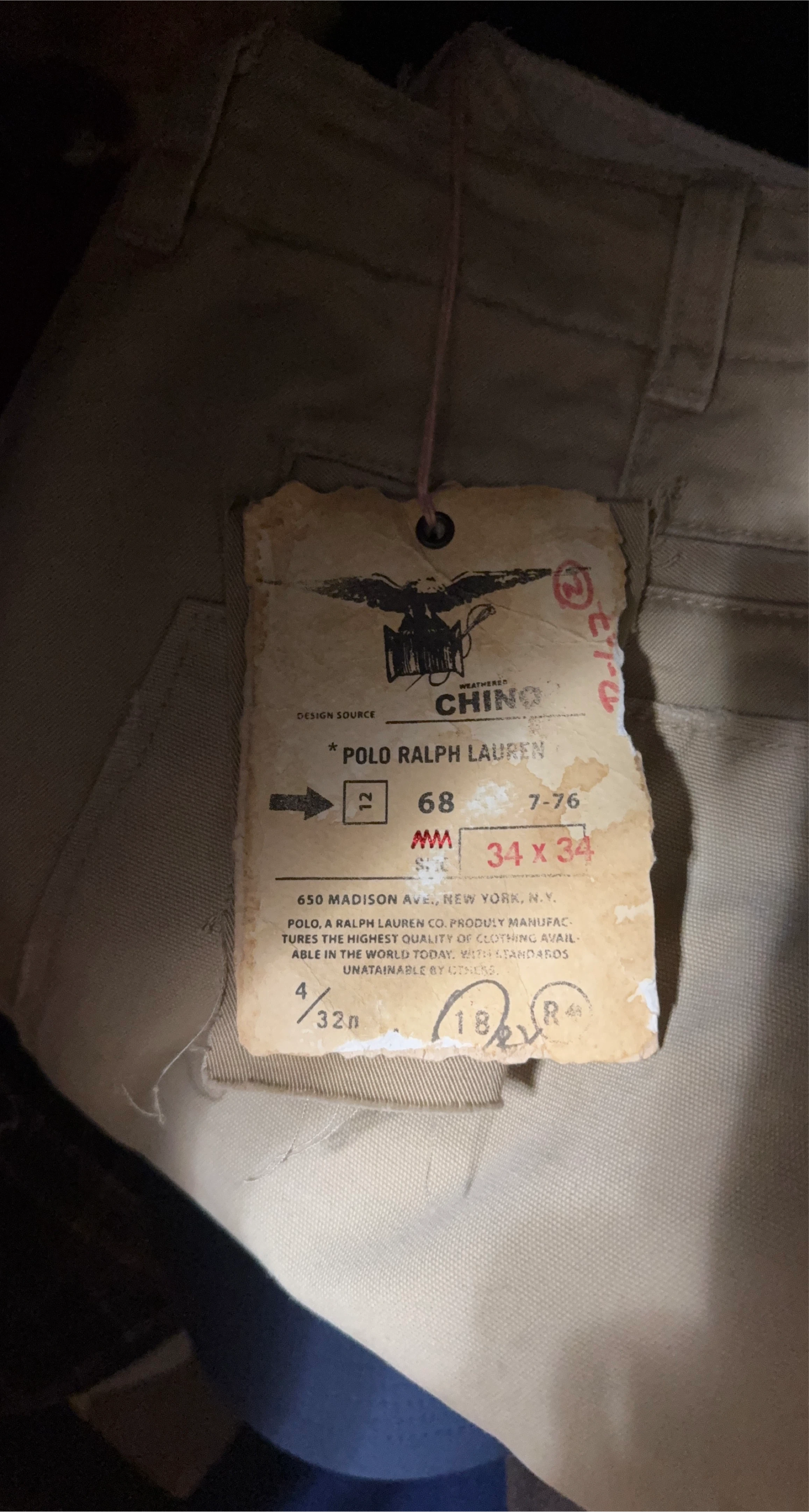 Polo Ralph Lauren Chino Pants Size 34/34