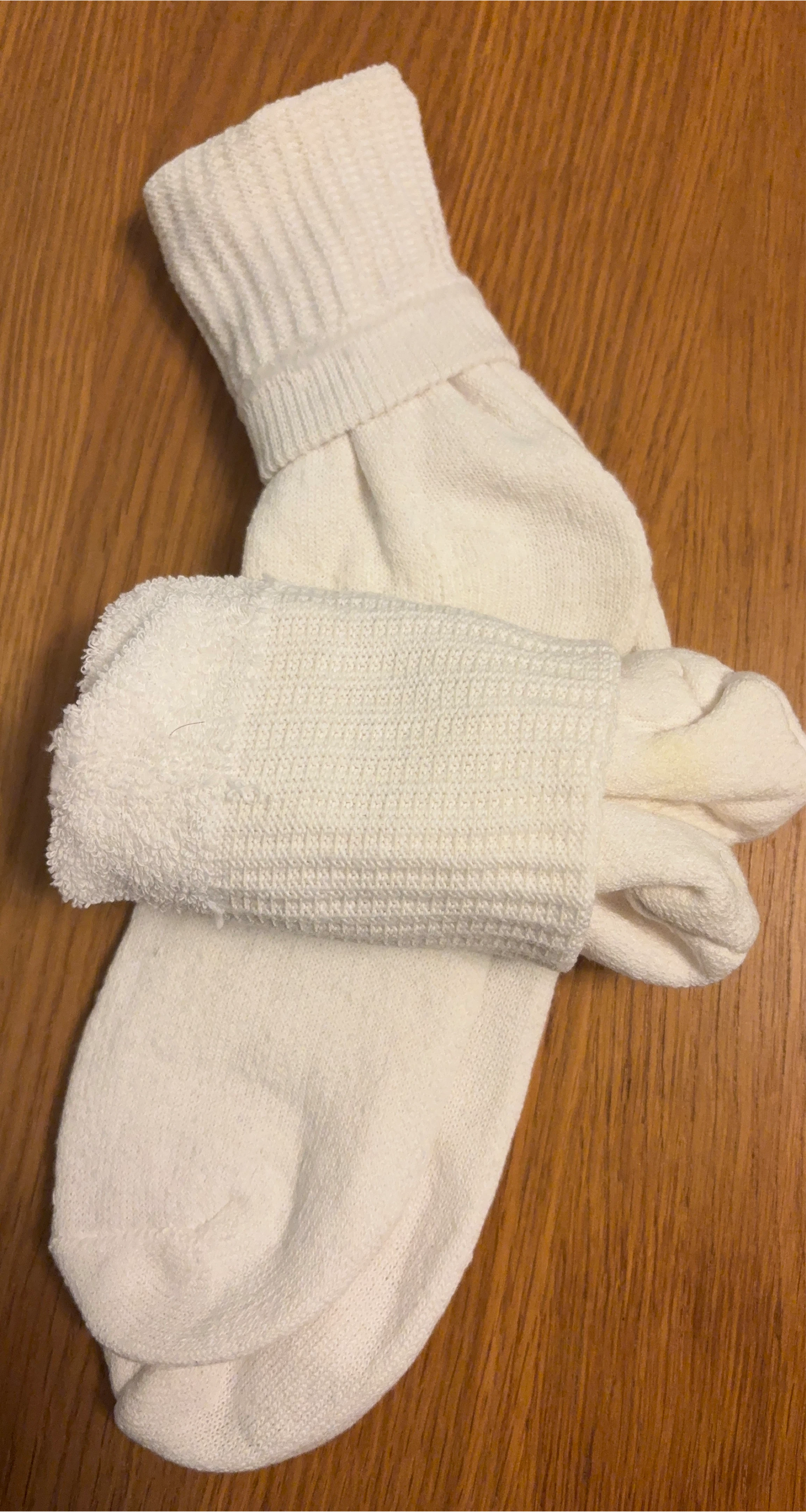 Two pairs of White Crew Socks $1